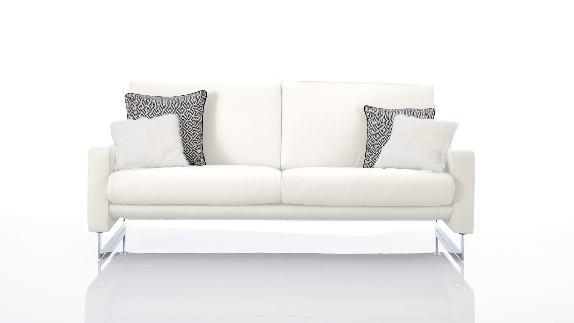 Interliving Sofa Serie 4001 Dreisitzer Mit Federkern Weißes Leder Z73 43