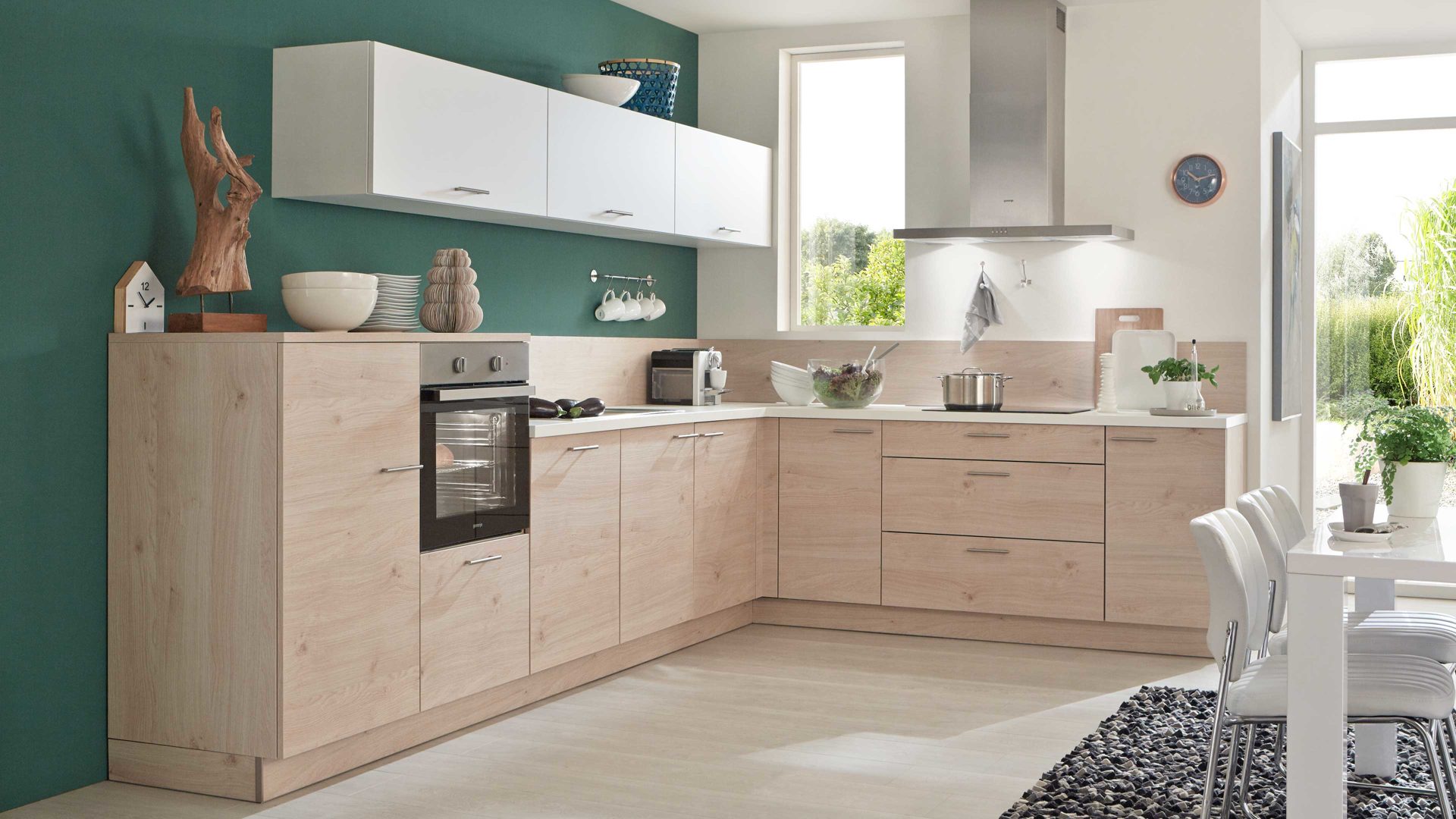 Nolte Einbaukuche Artwood Mit Gorenje Einbaugeraten Asteiche Weiss