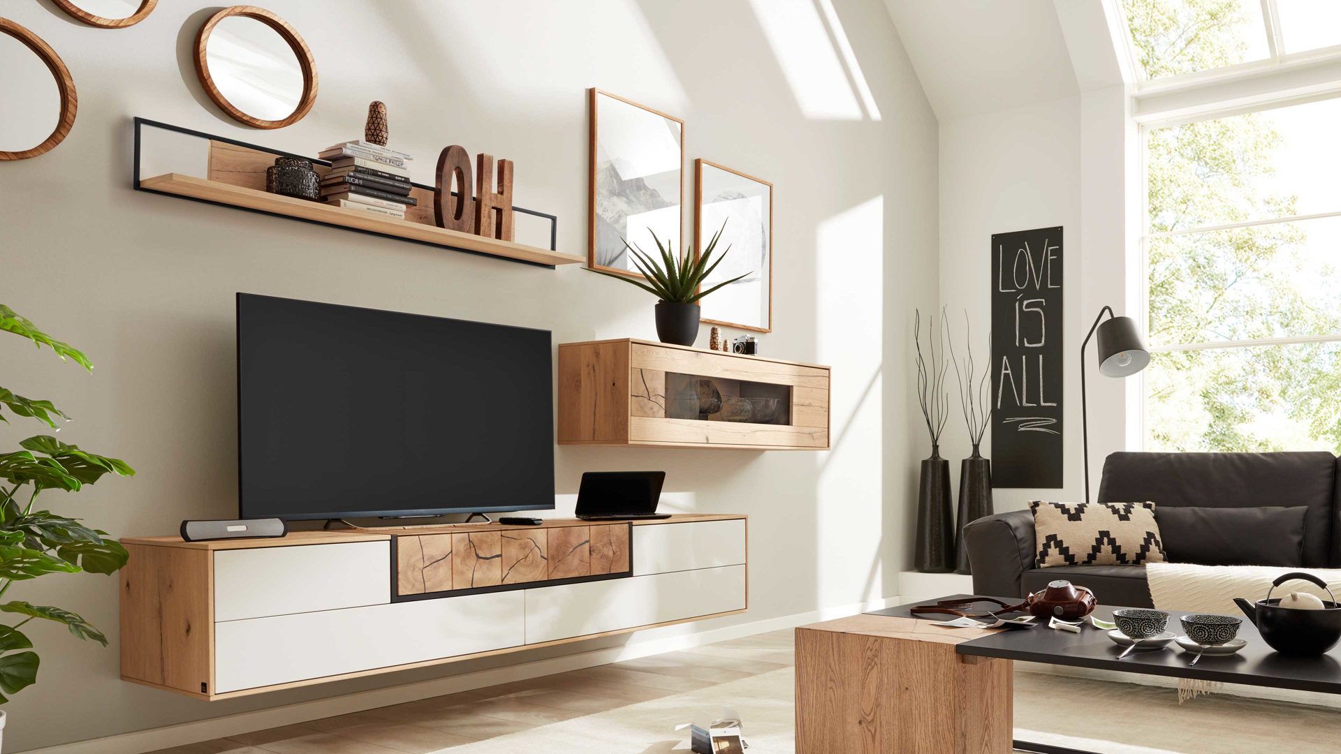 interliving wohnzimmer serie 2106 – wohnwand 620002w, weißer lack