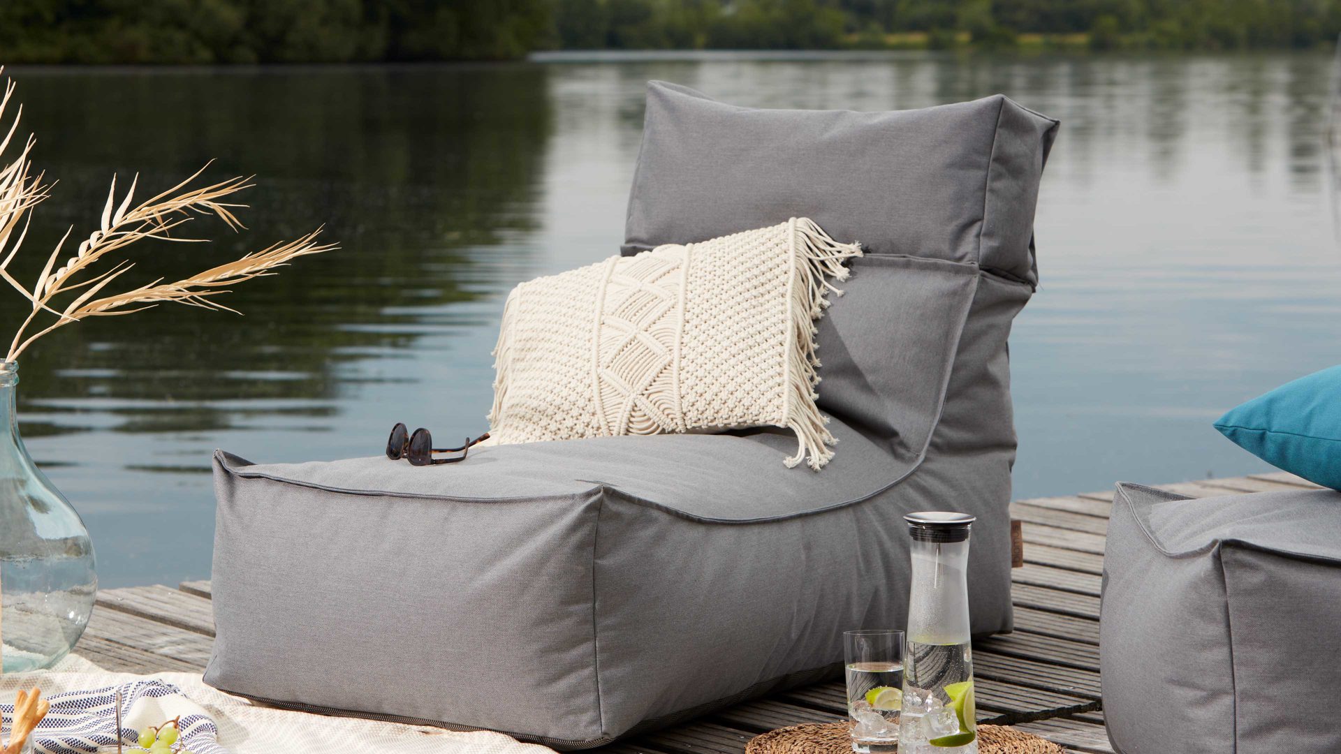 Interliving BEST BUDDYS! Outdoor Lounge-Sitzsack Stay, steinfarbene