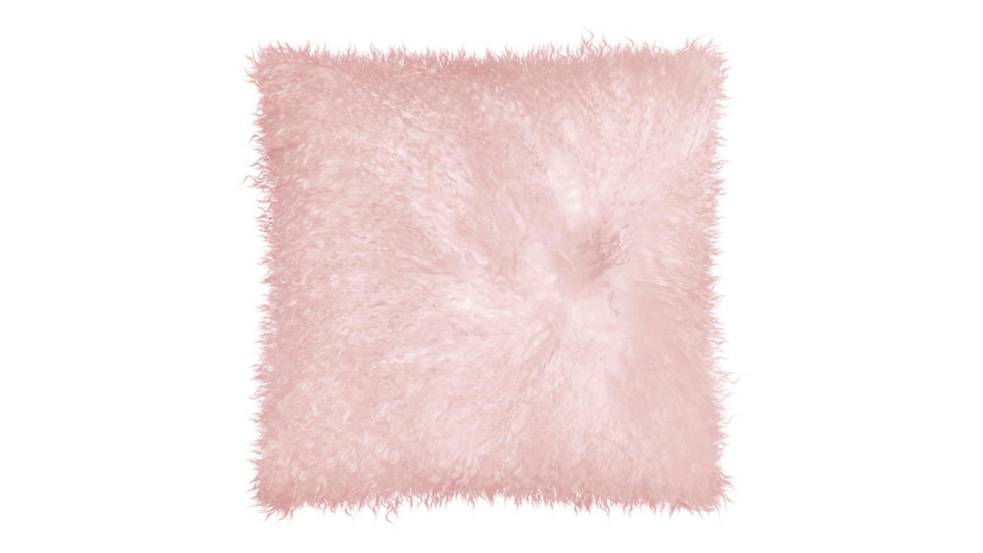 Kissen Tibet Lammfell Puder rosa extra weich 56×28 cm mit Inlett