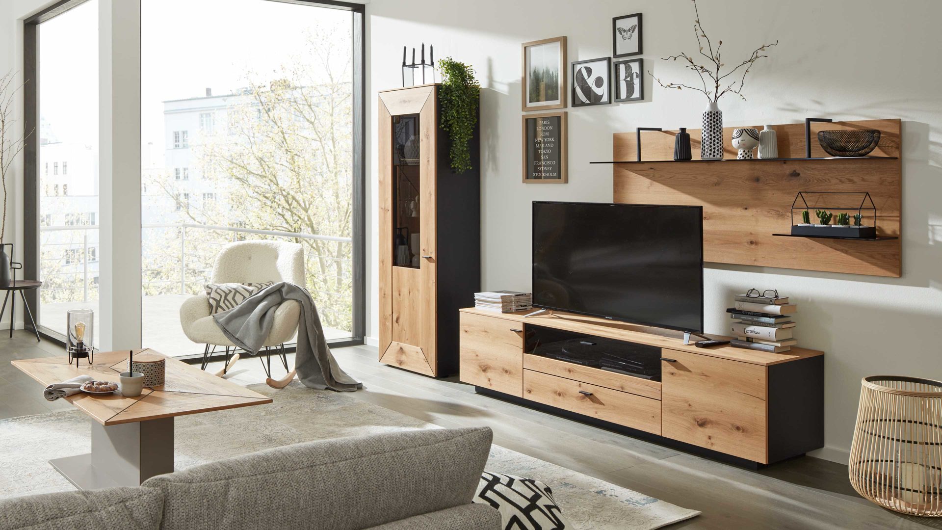 interliving wohnzimmer serie 2022 – wohnwand iw1, anthrazit