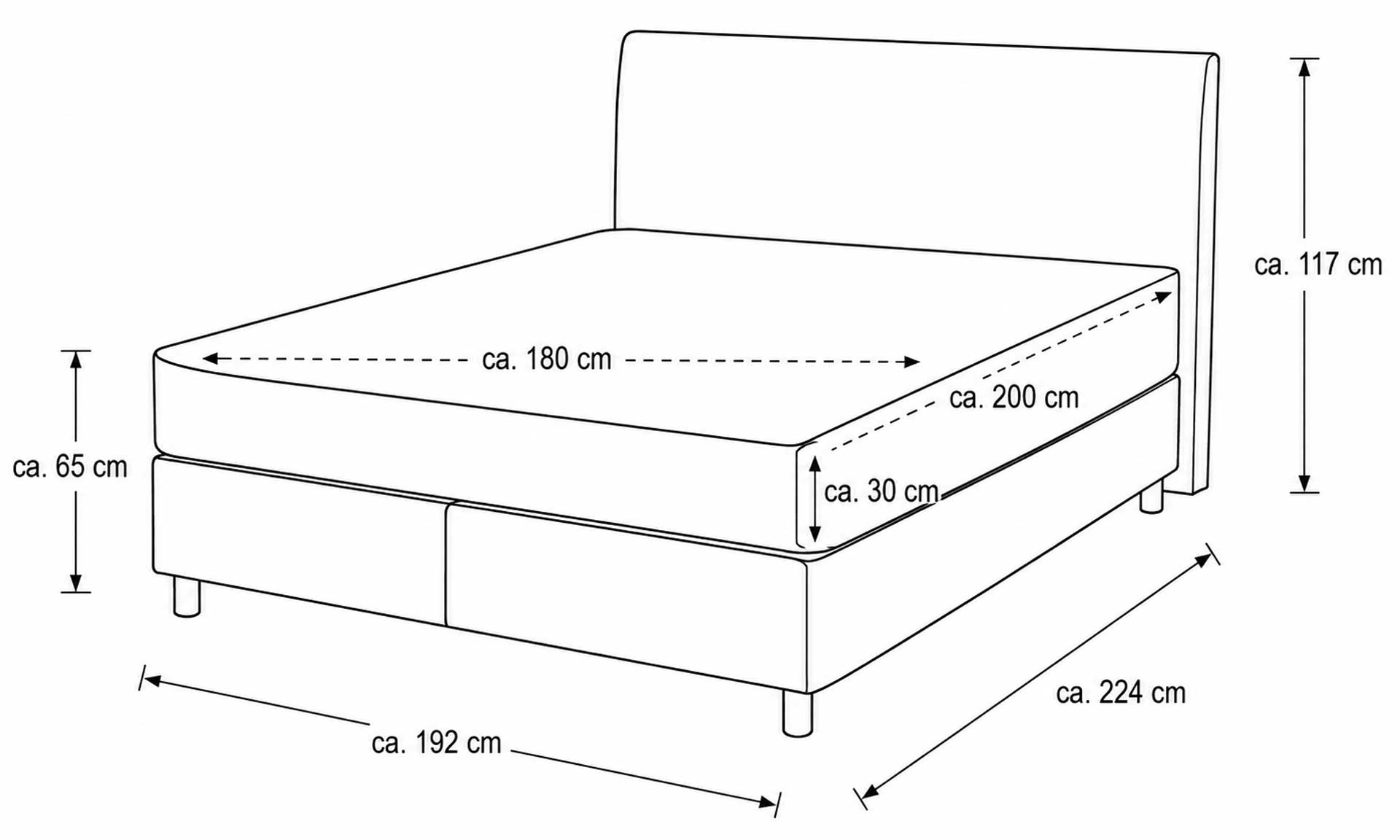 IL1401 Boxspringbett Rob silver Skizze