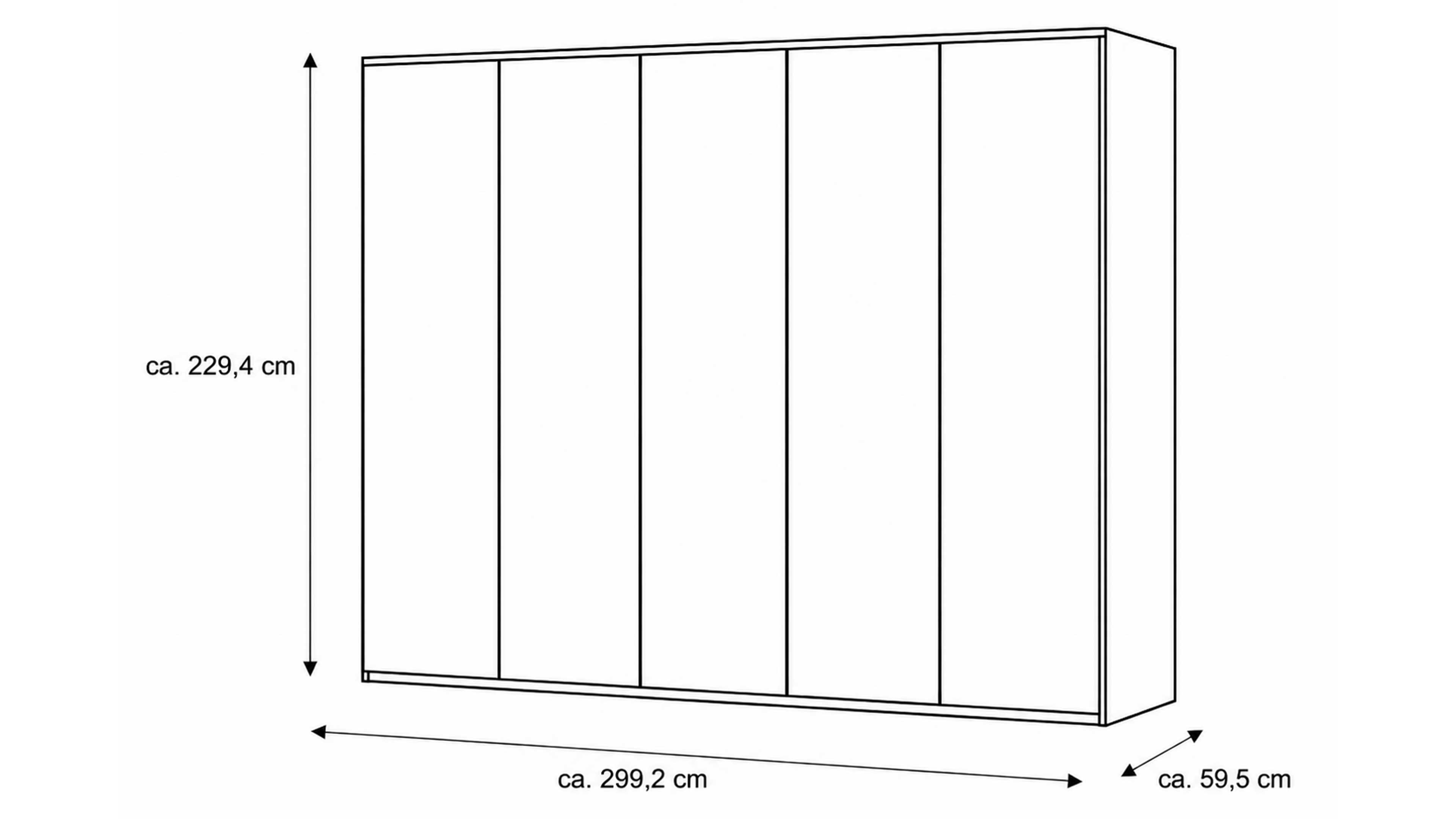 Drehtürenschrank mit Glasauflagen in Taupe und Korpus mit Balkeneiche-Echtholzfurnier