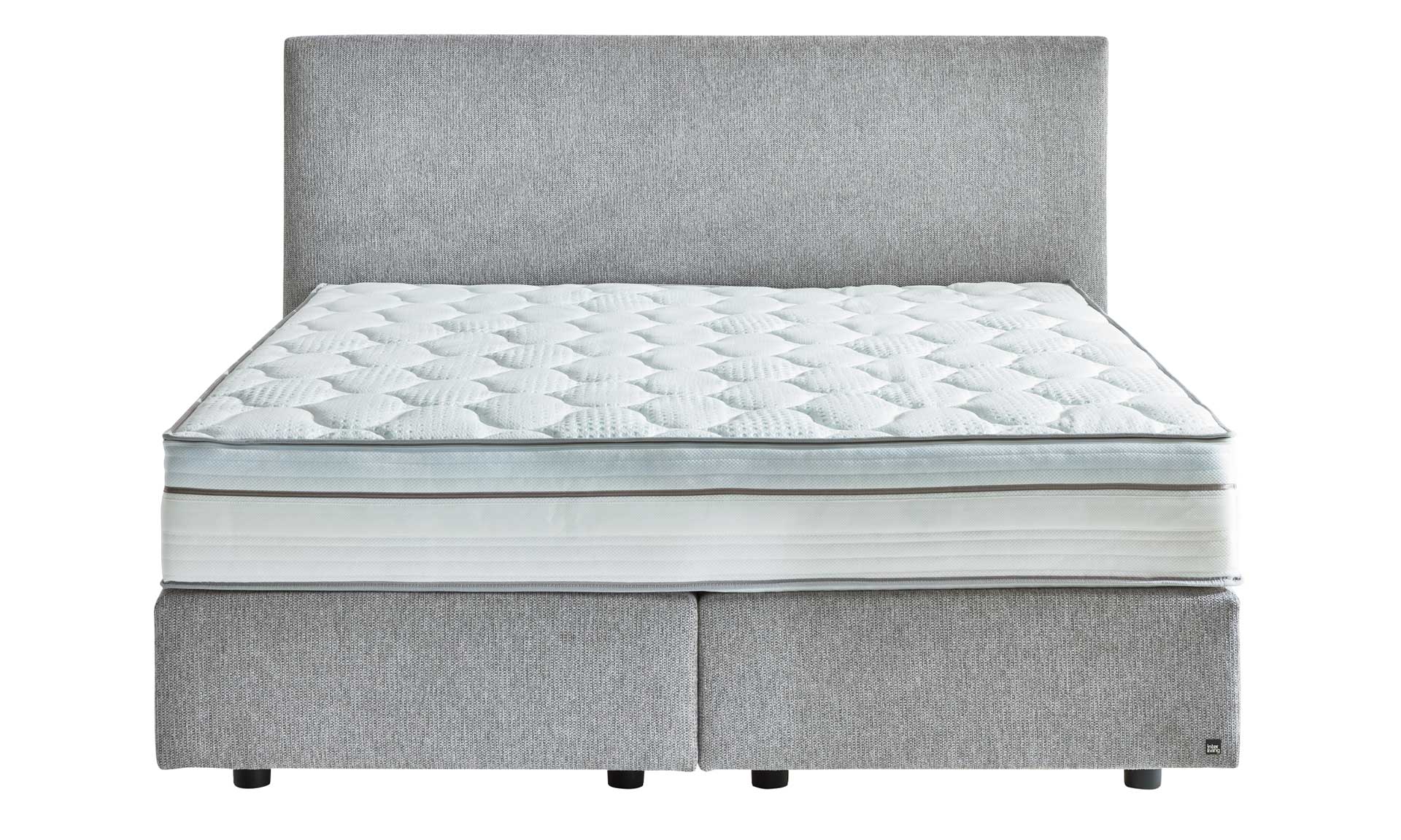 Platingraues Boxspringbett, 180 x 200 cm
