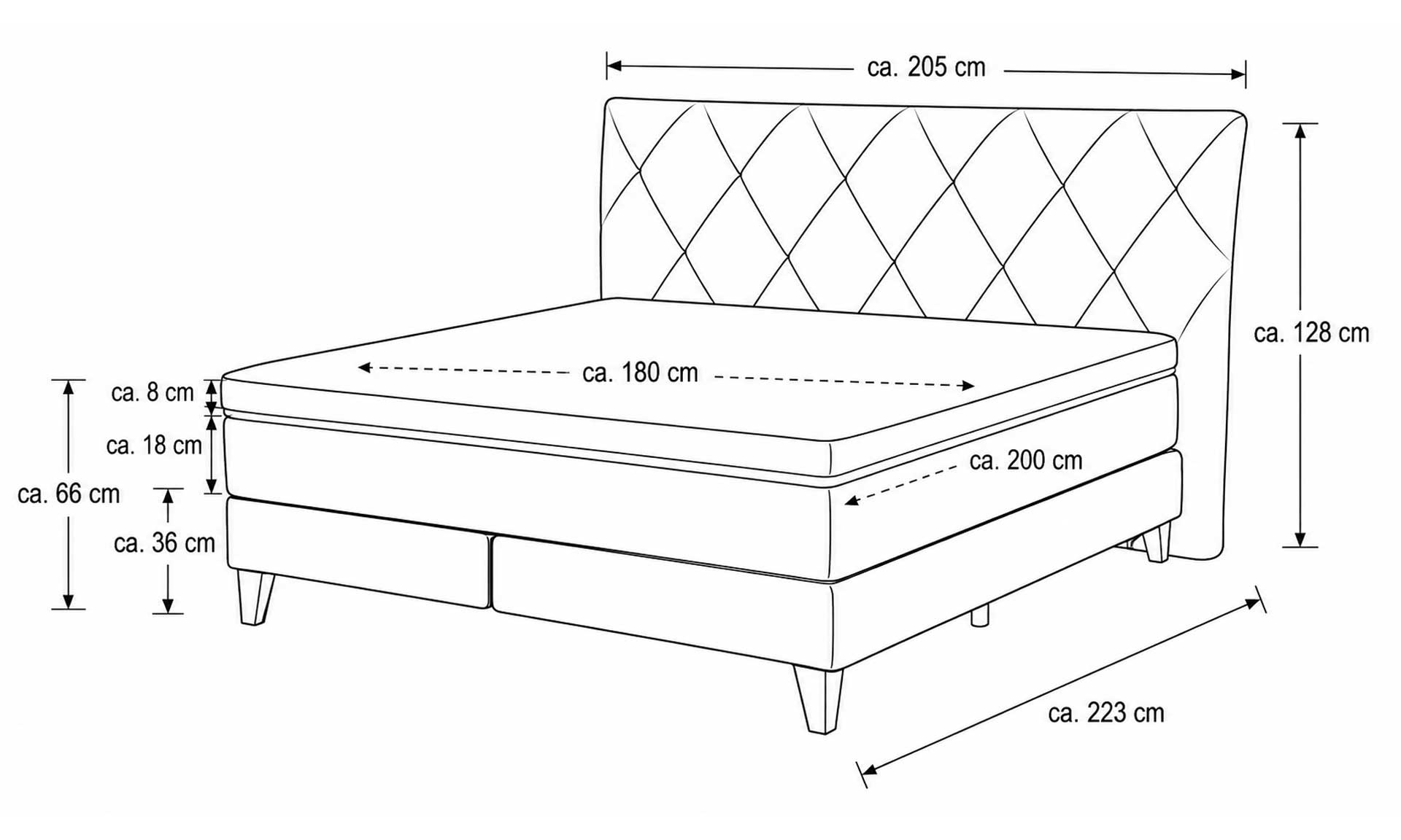 IL1420 Toni moos Boxspringbett Skizze
