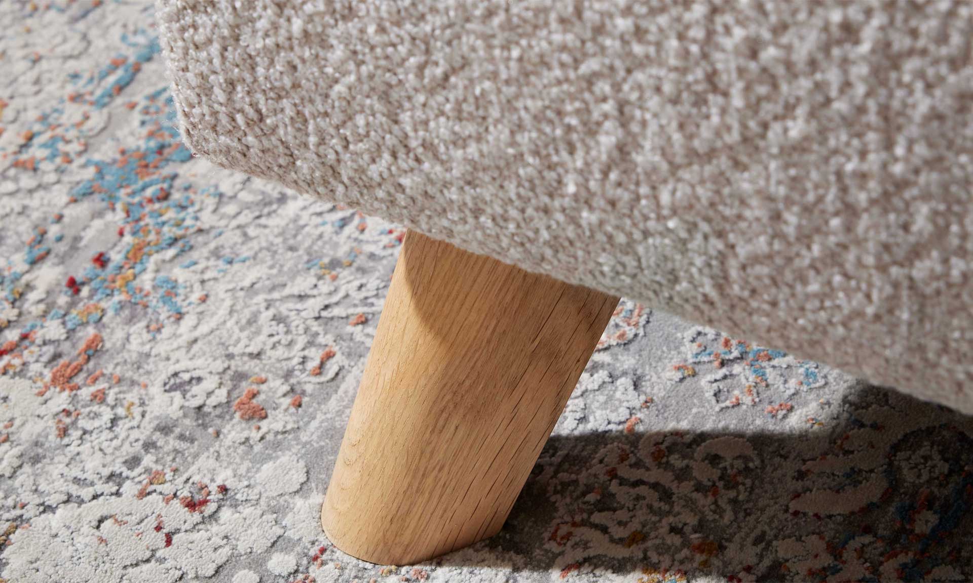 Boxspringbett in Natur, Matratze mit integriertem Topper
