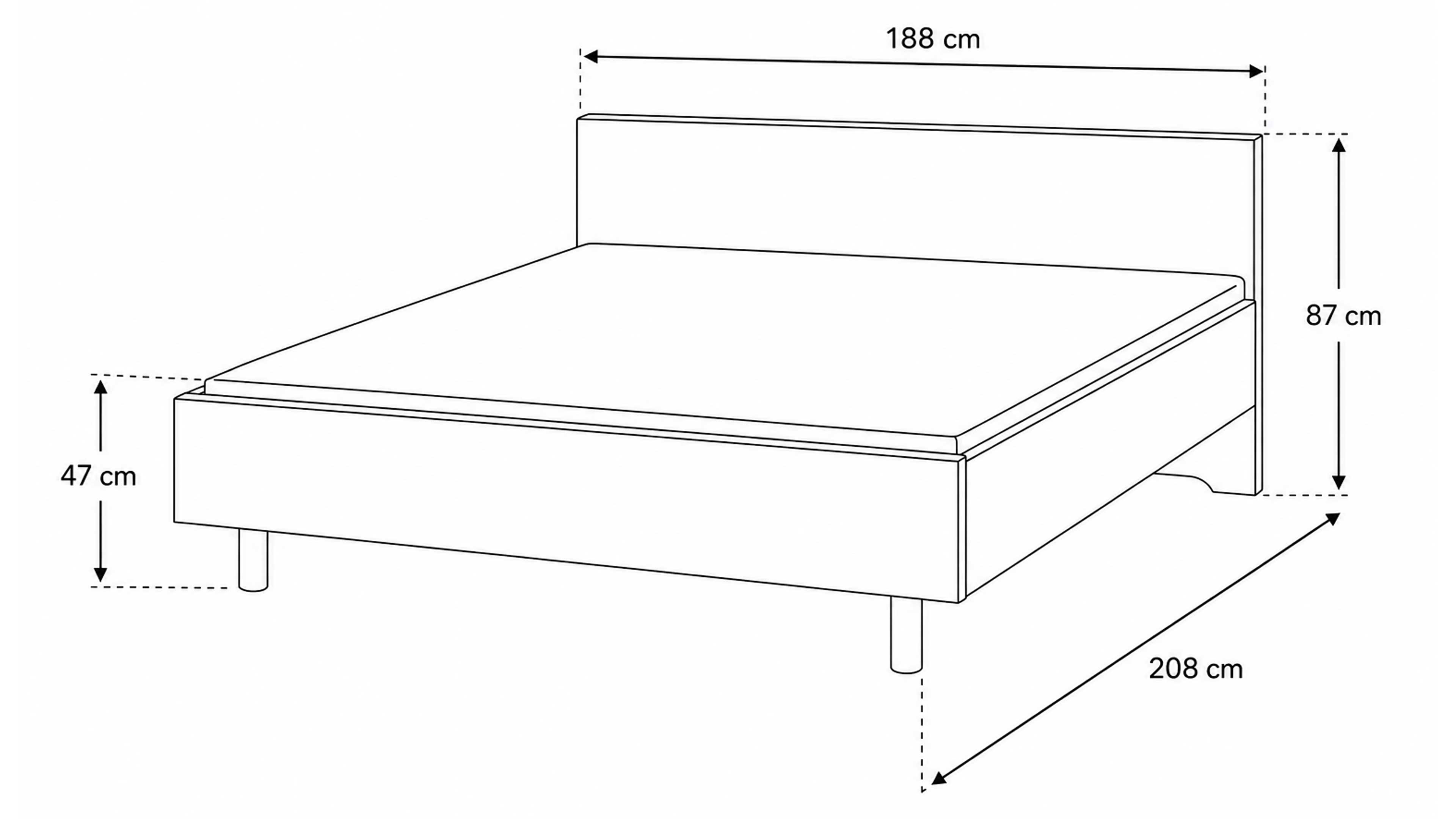 Schlafzimmer in Wildeiche, gepolstertem Kopfteil, Kleiderschrank, Bettgestell und zwei Nachtkonsolen im modernen Look