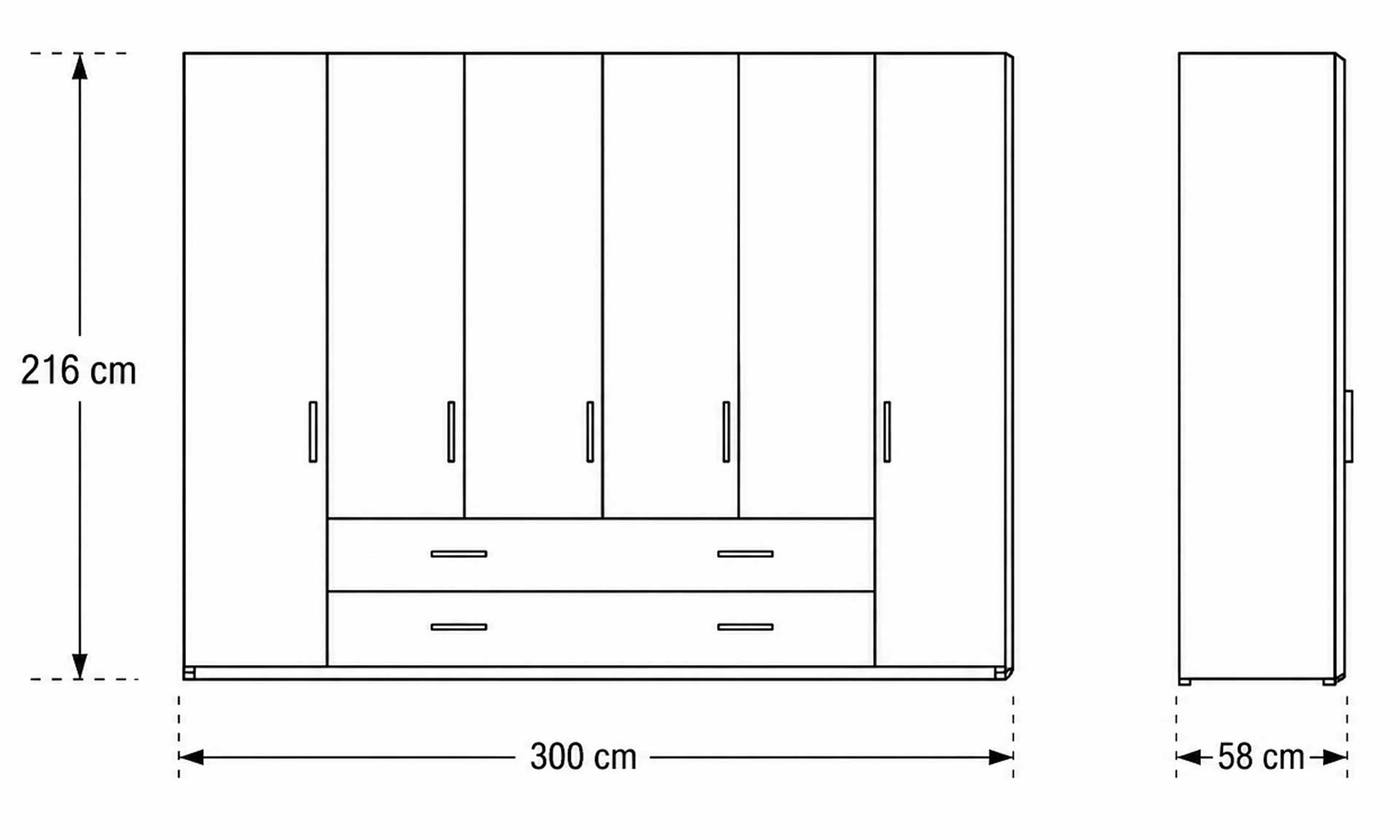Komplettes Schlafzimmer in Beige-Grau mit heller Eiche