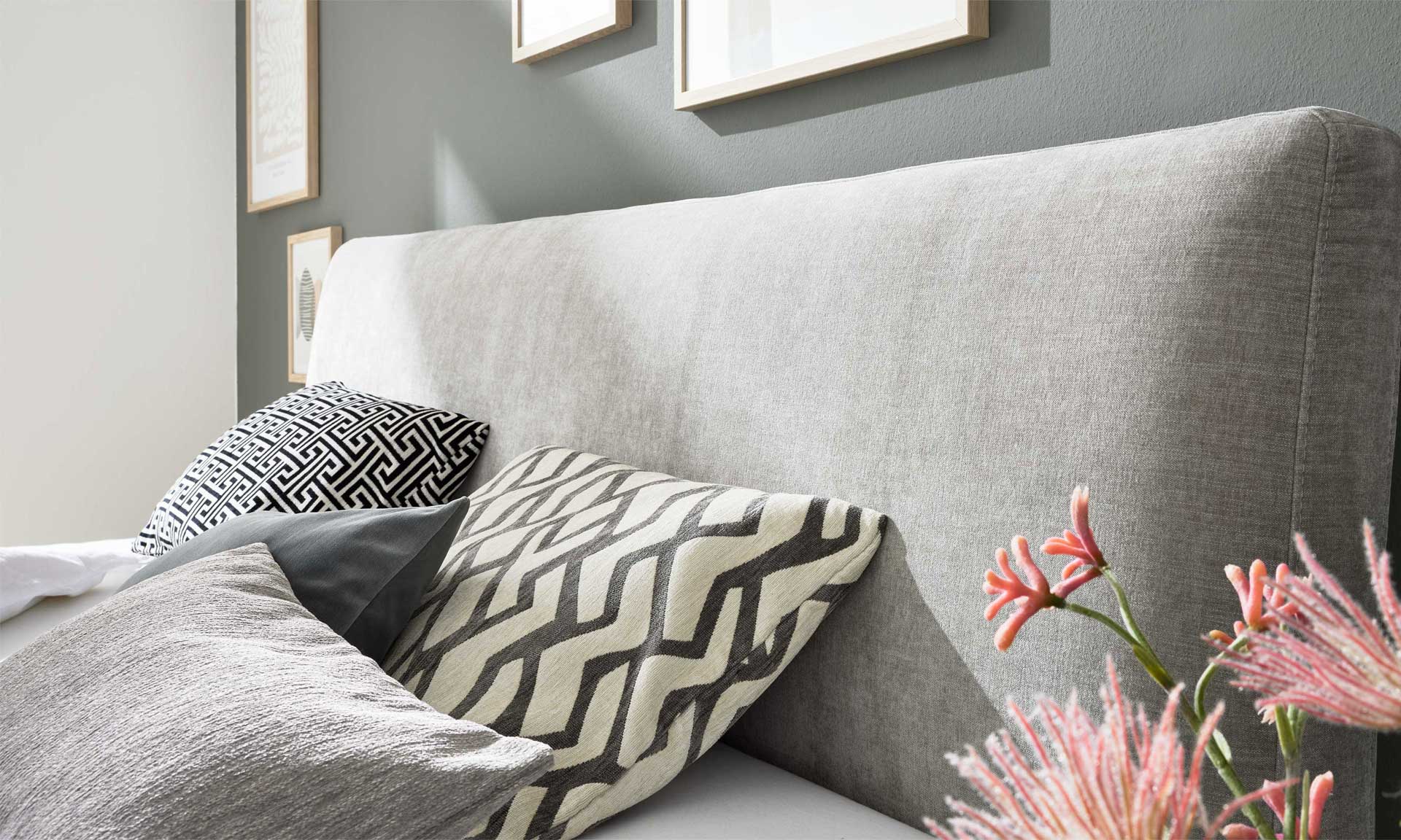 IL1416 Polsterbettgestell Balu silver Detail Kopfteil