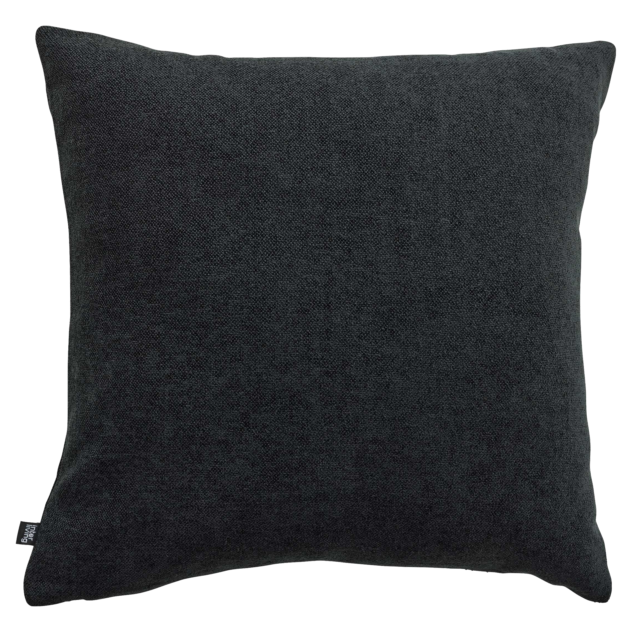 Kissenhülle aus schwarzer Chenille mit weicher Haptik, ideal als Ergänzung für Sofa oder Sessel