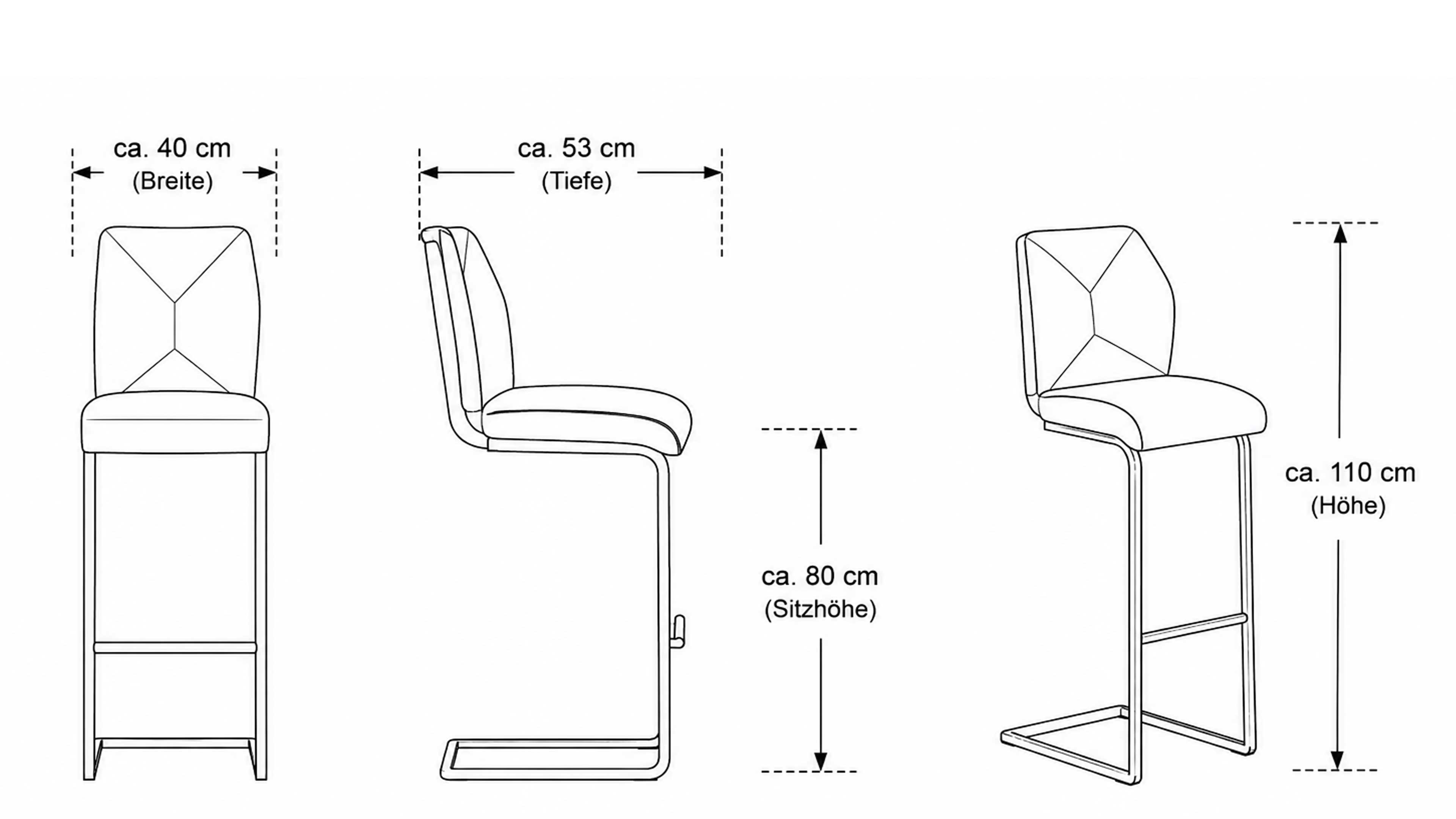 Barstuhl mit dunkelgrauem Mikrofaserbezug und mattschwarzem Vierkantrohrgestell