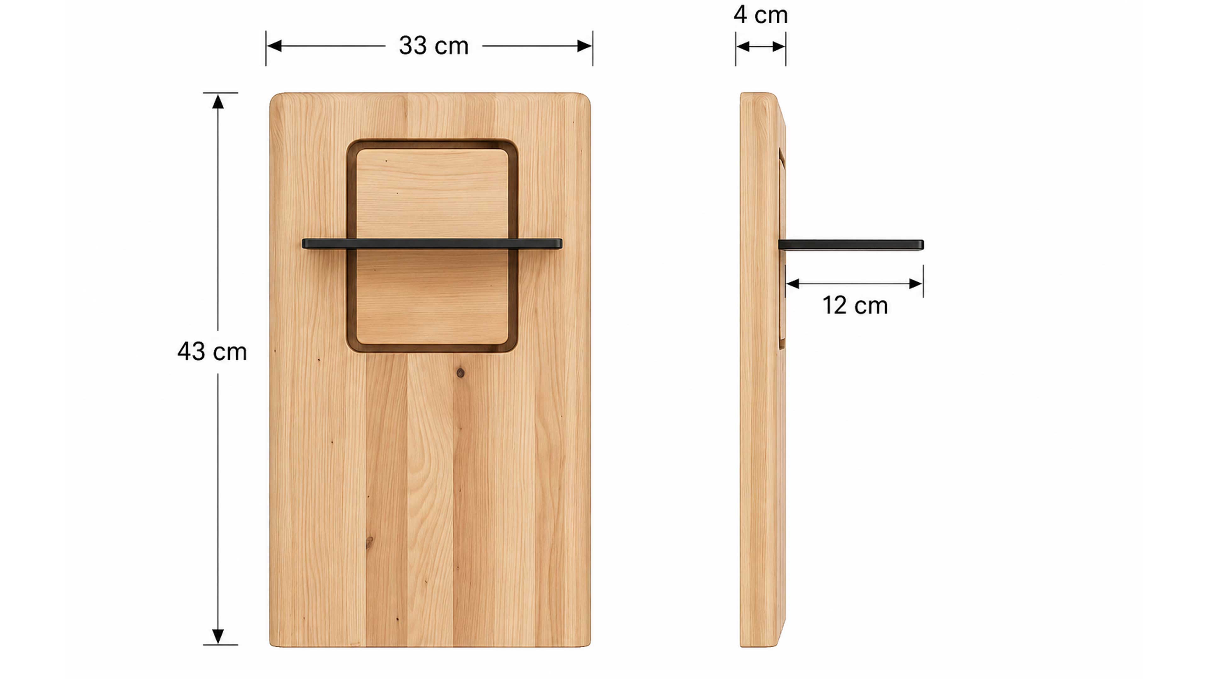 Doppelbett in Wildeiche mit gepolstertem Kopfteil und Nachttischen mit Paneelen für komfortables Schlafen