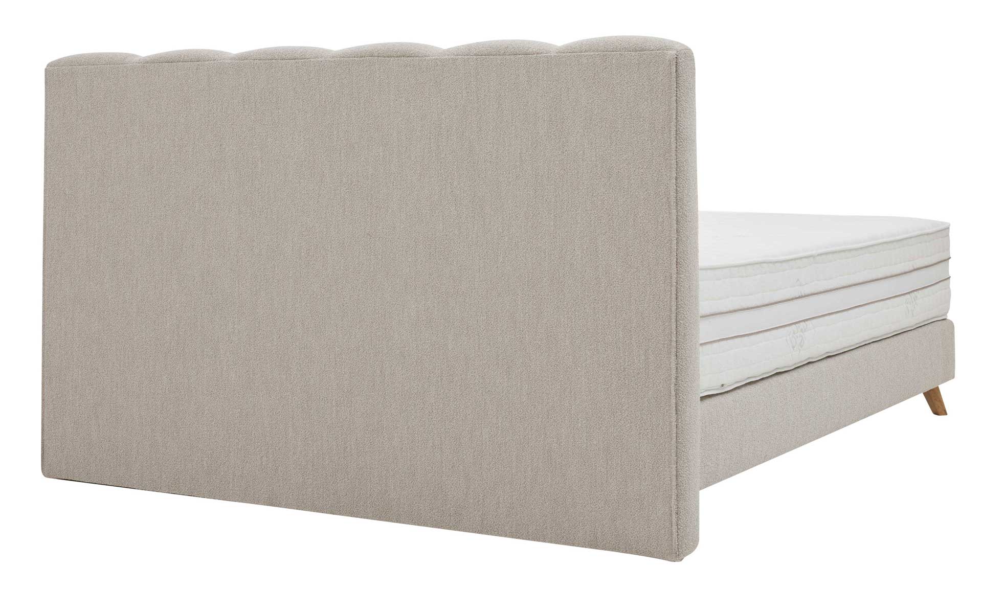 Boxspringbett in Natur, Matratze mit integriertem Topper