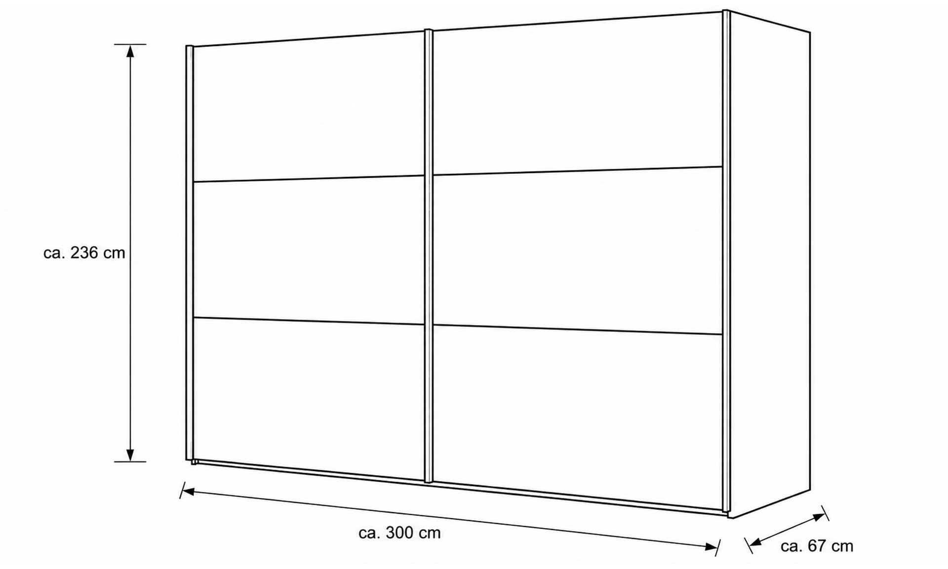 IL1211 Schwebetürenschrank 236 cm Skizze