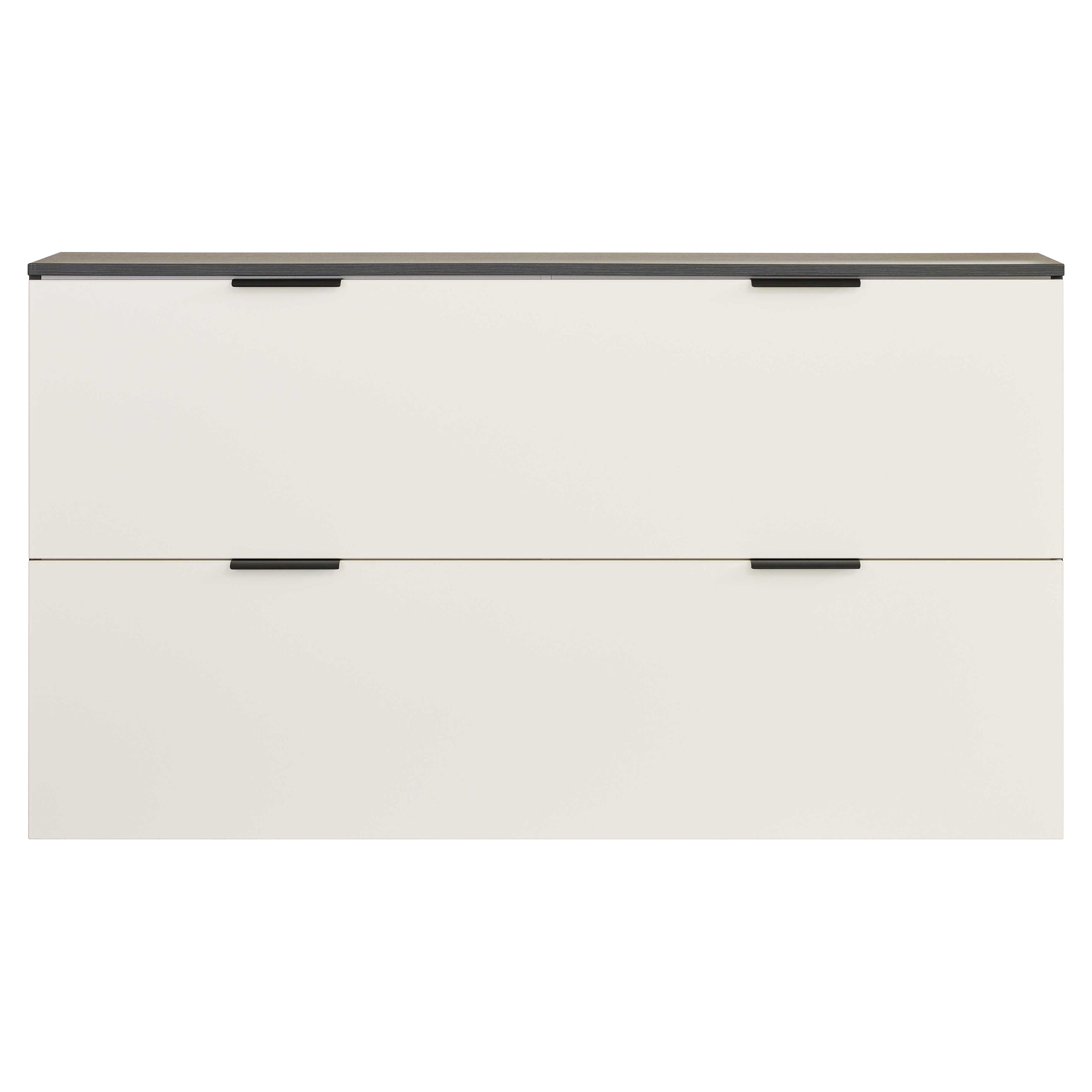 Moderner Schuhschrank mit Klappen in Weiß und Schwarz für platzsparenden Stauraum
