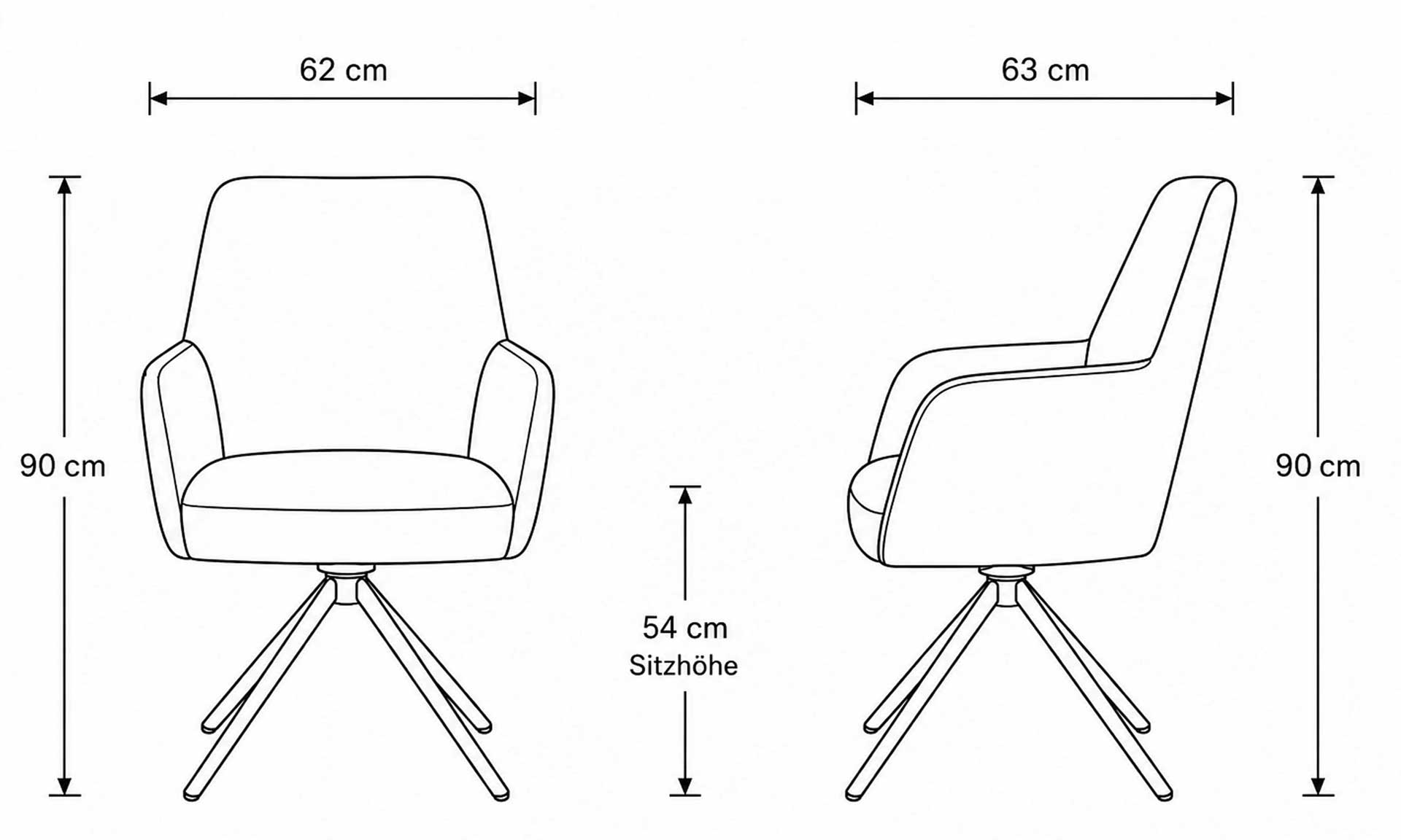 Armlehnstuhl mit Motion-3D-Komfort, Dreh- und Rückholfunktion, Cord- und Lederbezug in Grau
