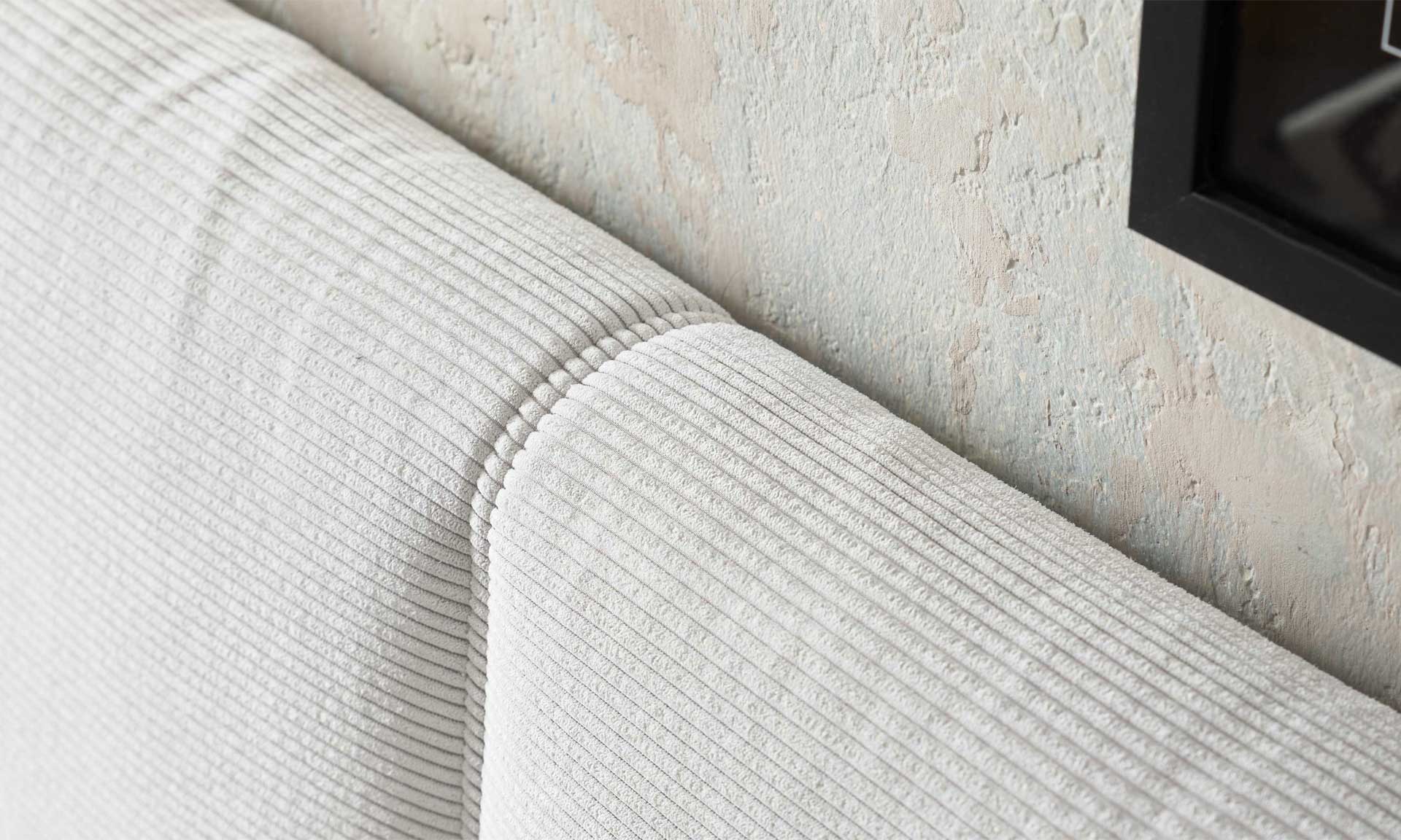 IL1418 Boxspringbett Feincord silver Detail Kopfteil
