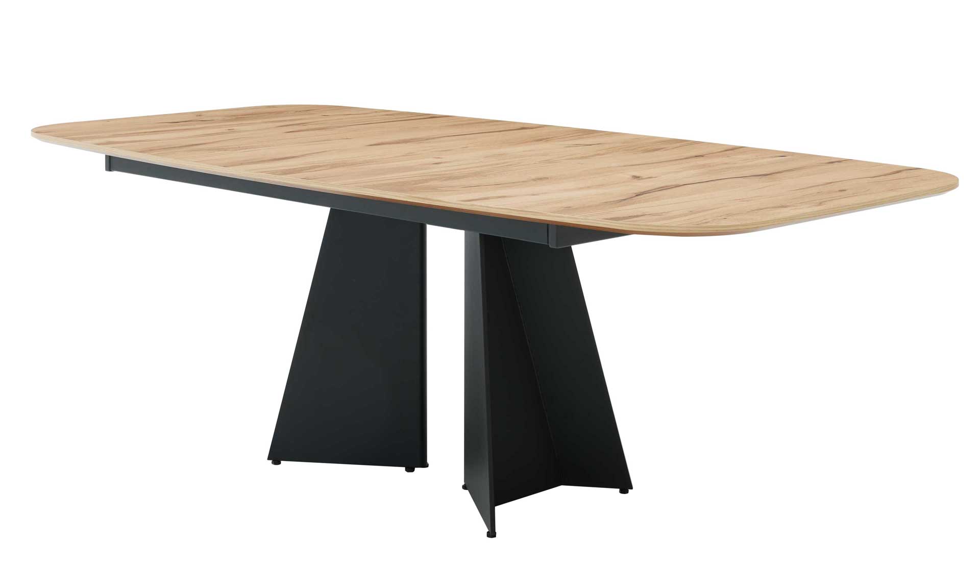 Esstisch mit Eichefurnier und Metall, 220 x 110 cm