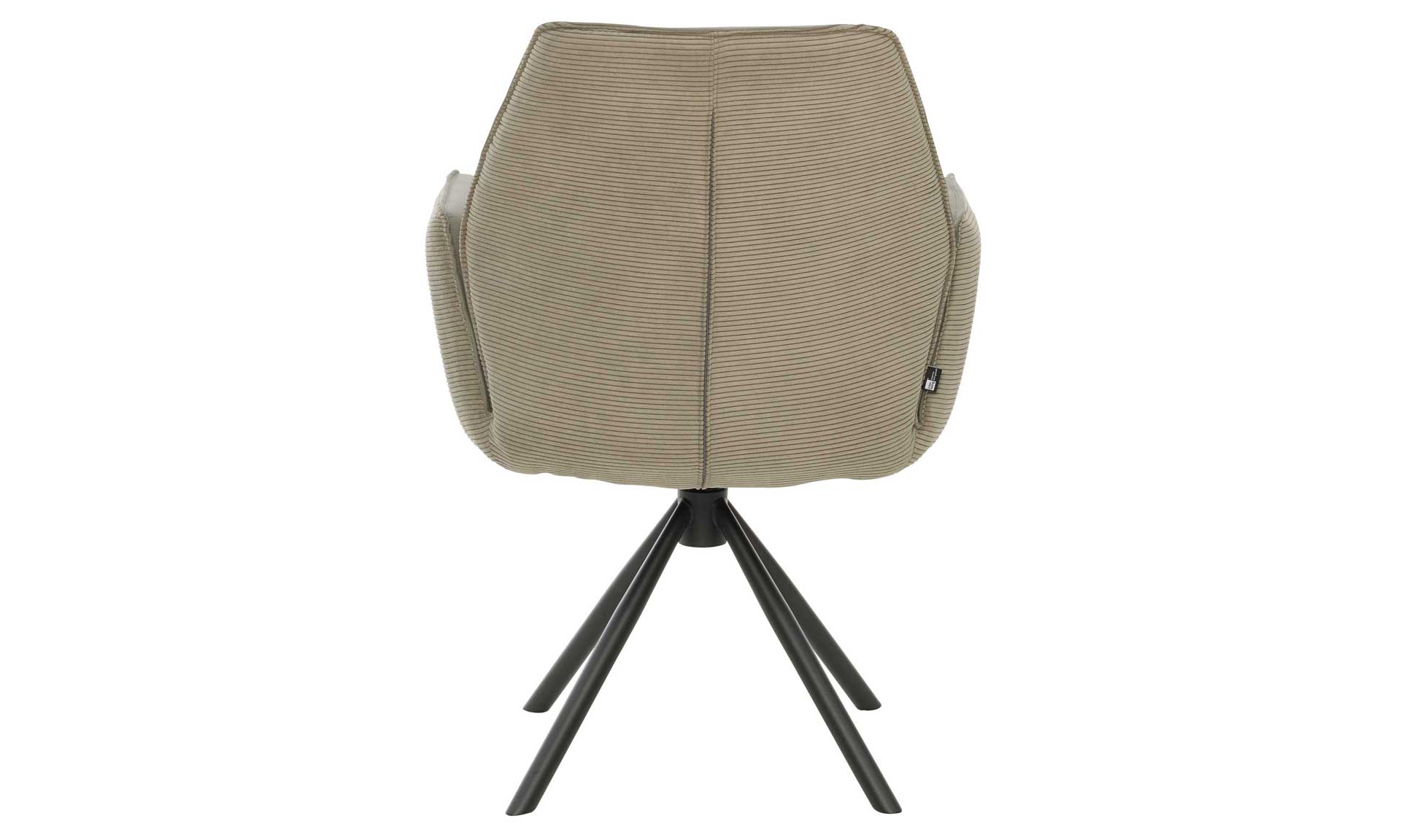 Armlehnstuhl mit Motion-3D-Komfort, Dreh- und Rückholfunktion, Cord- und Lederbezug in Grau