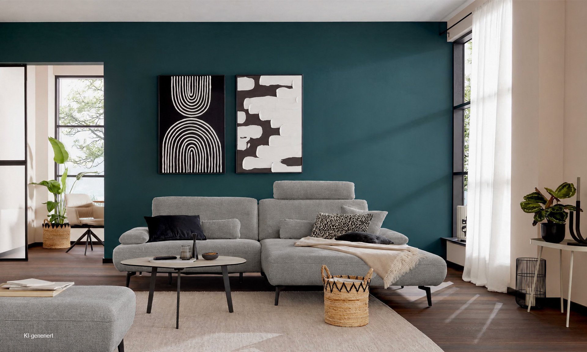 IL4306 Cyber grey Ecksofa mit Funktionen rechts