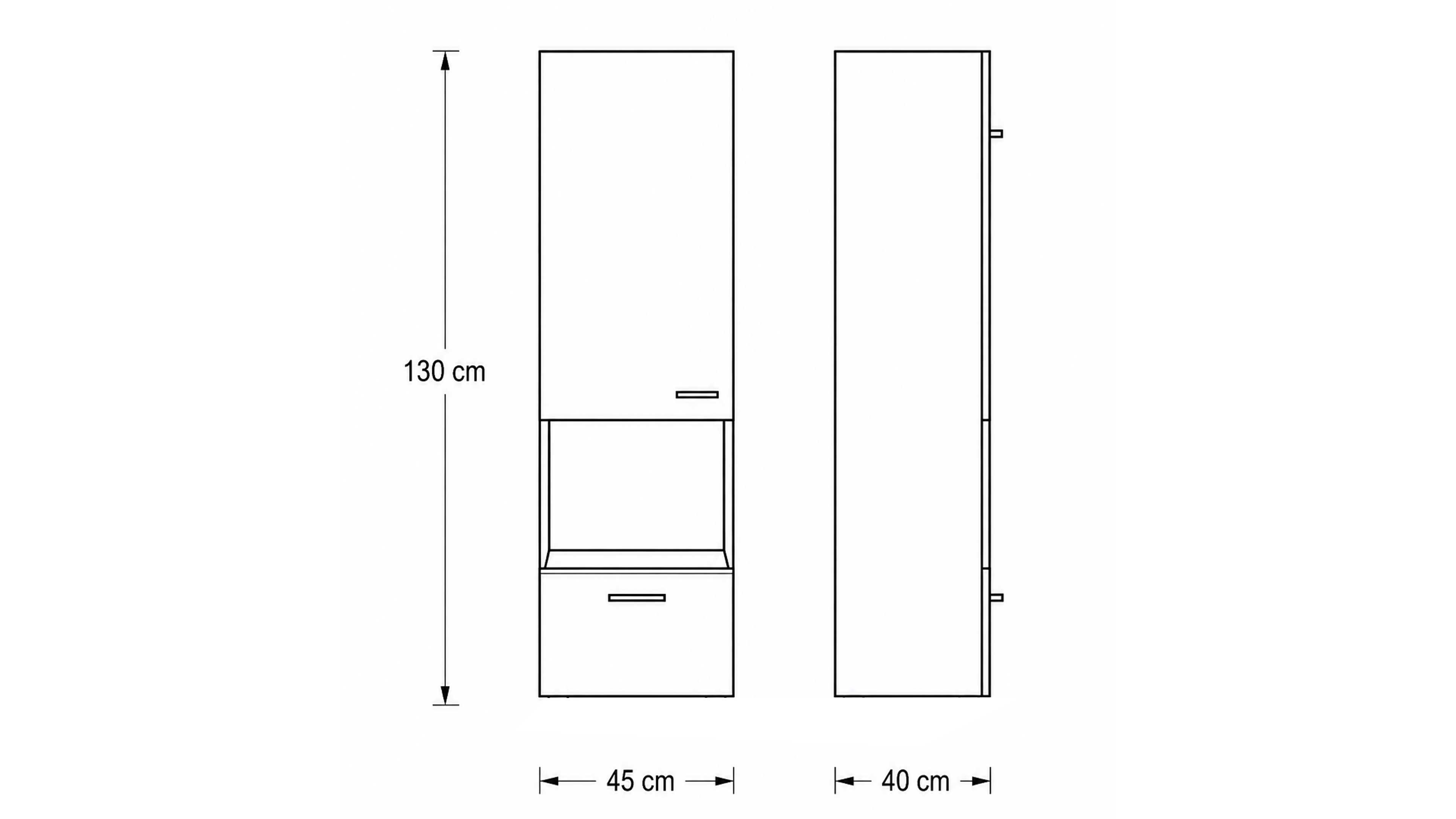 Wohnwand in Naturbuche Dekor mit TV-Lowboard, Vitrine und Hängeschrank mit Glaseinsätzen für modernen Stauraum