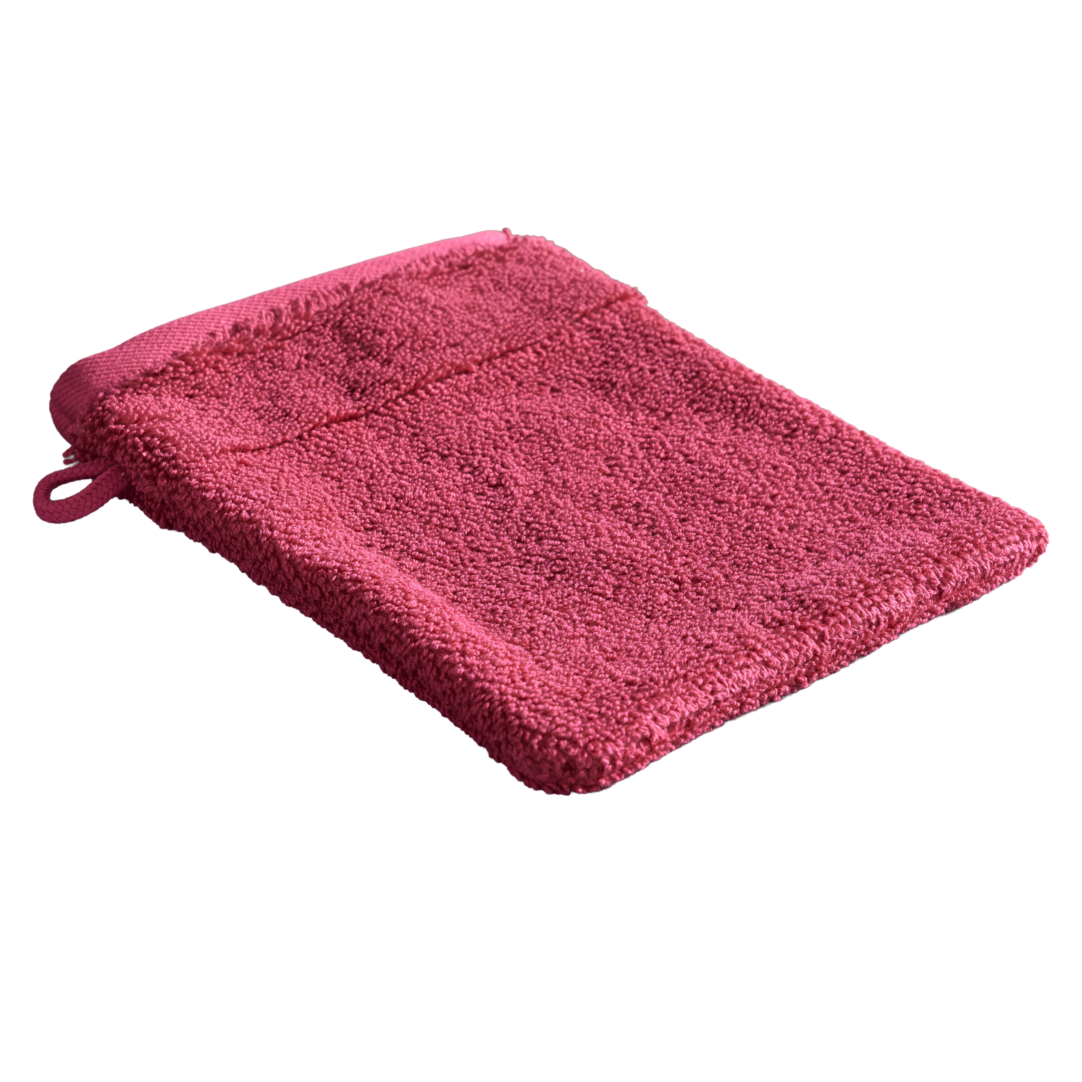 Hochwertiger Waschhandschuh in knalligem Pink aus weicher Baumwolle