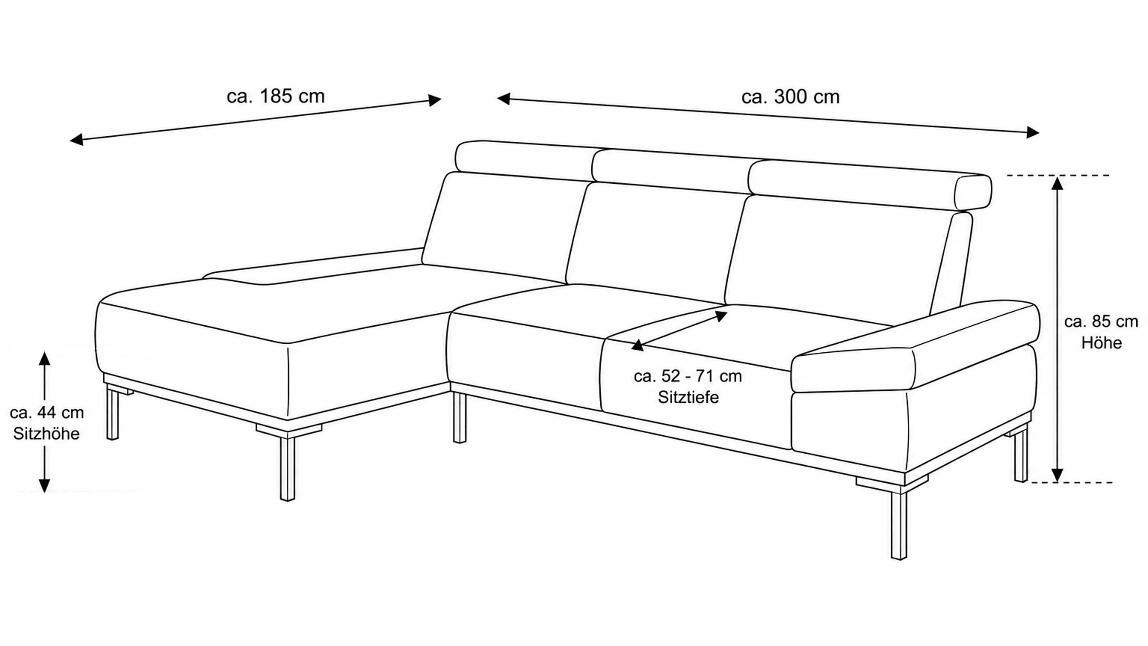 Jagdgrünes Ecksofa mit schwarzen Metallfüßen