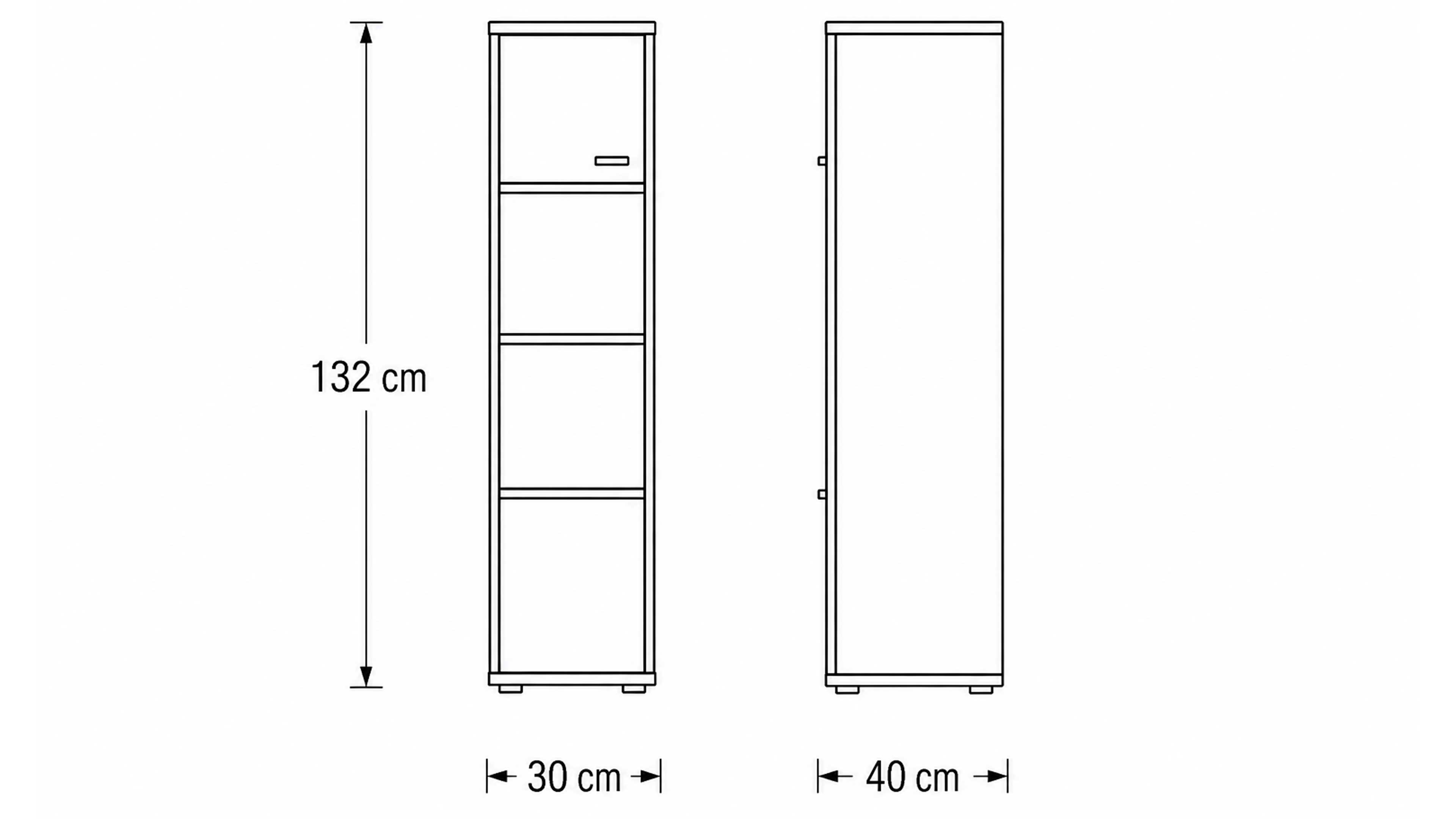 Highboard in Alteiche Dekor mit Türen und Schubladen für modernen Stauraum im Wohnbereich