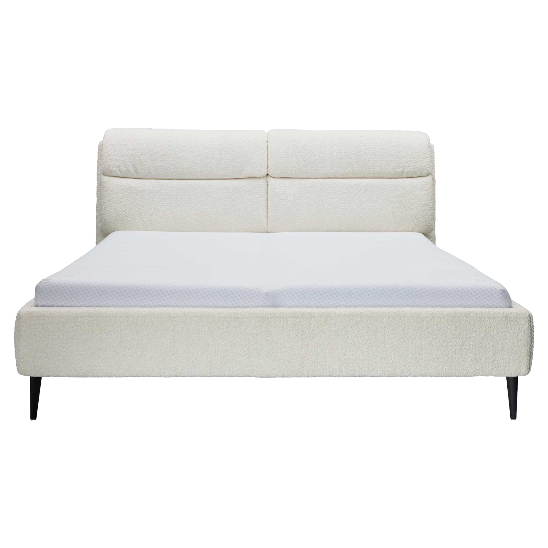 IL1416 Polsterbettgestell Chenille natur frontaler Freisteller