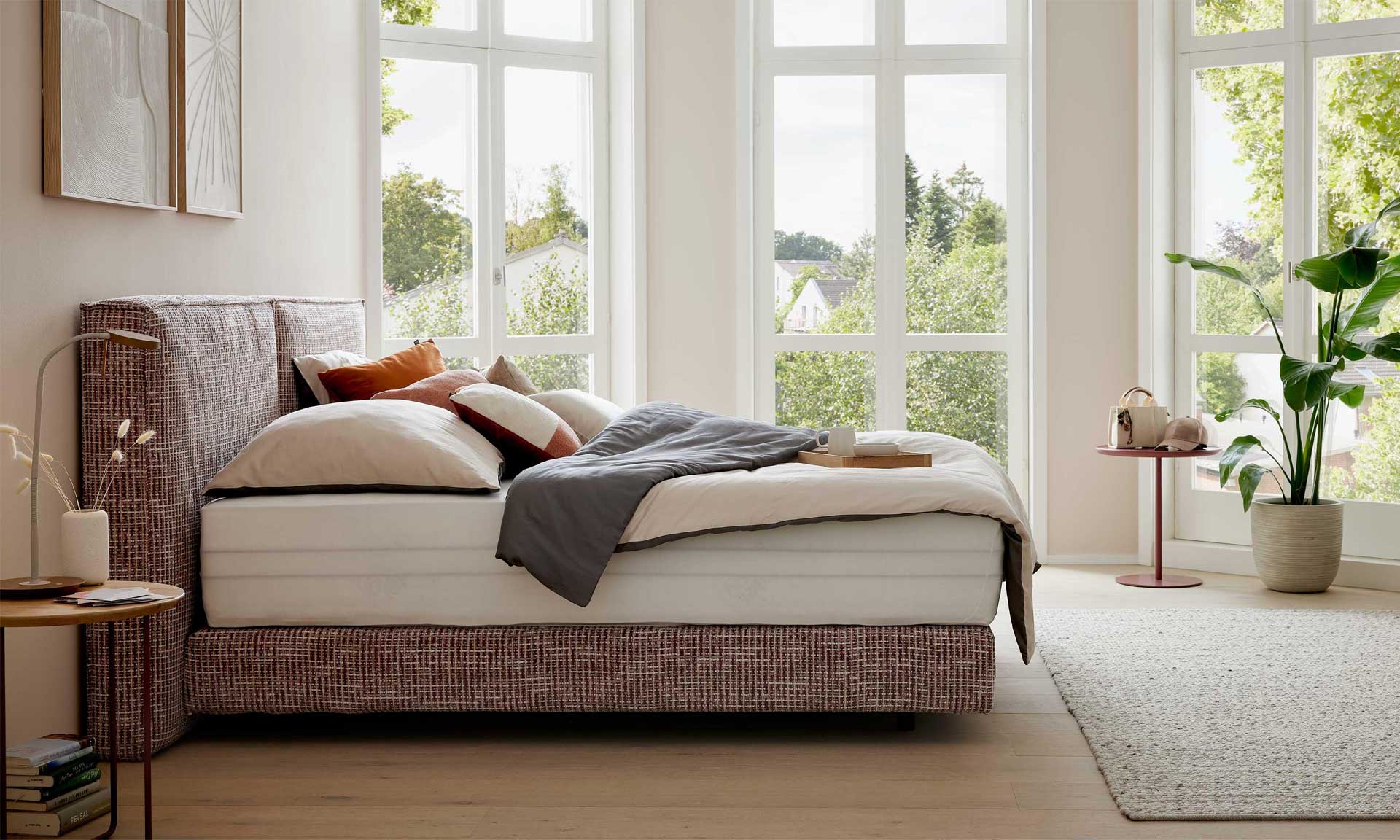 Boxspringbett in Magnolia, 180 x 200 cm