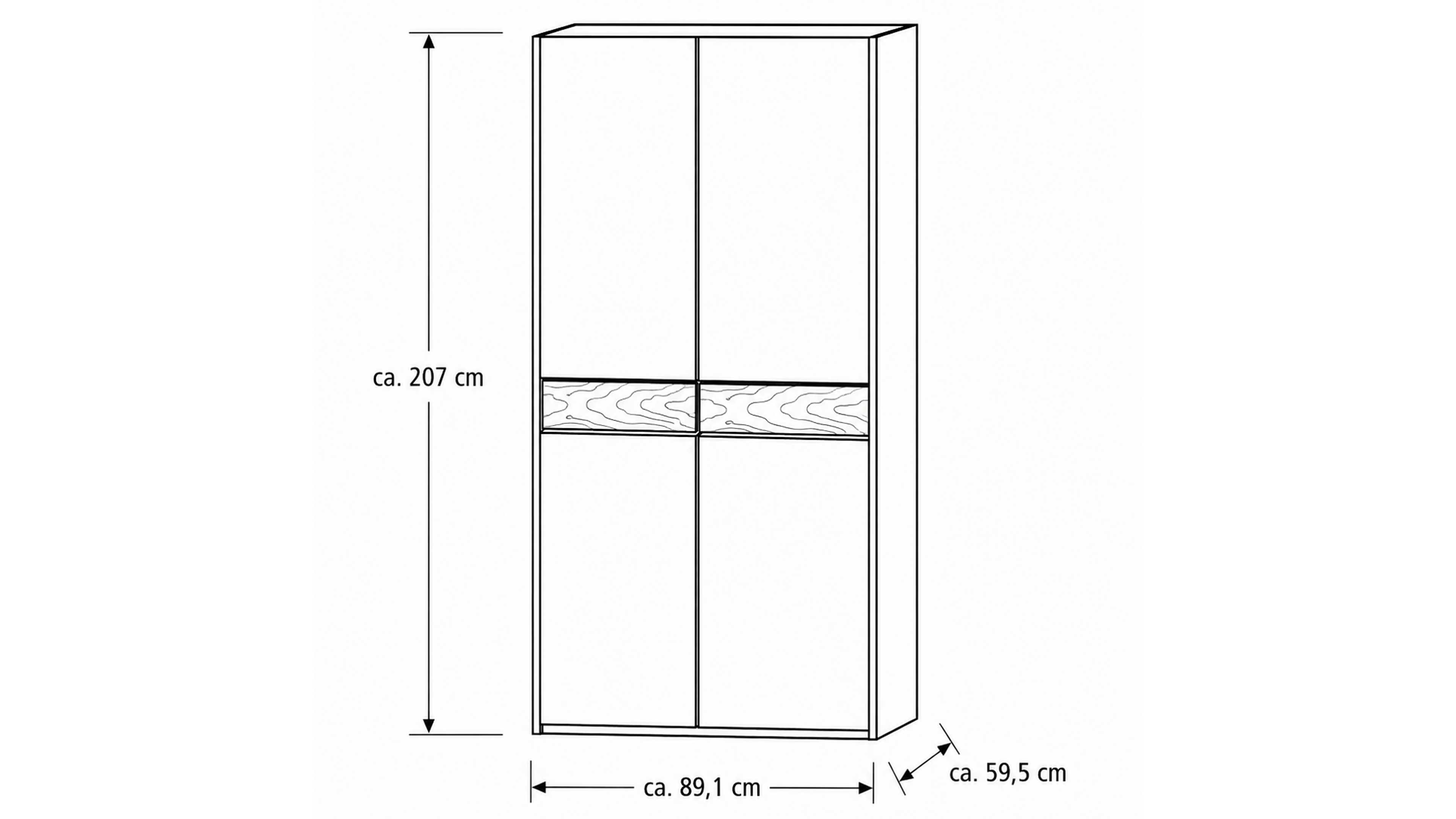 Eckkleiderschrank in Balkeneiche und Riffholz  mit TV-Fach
