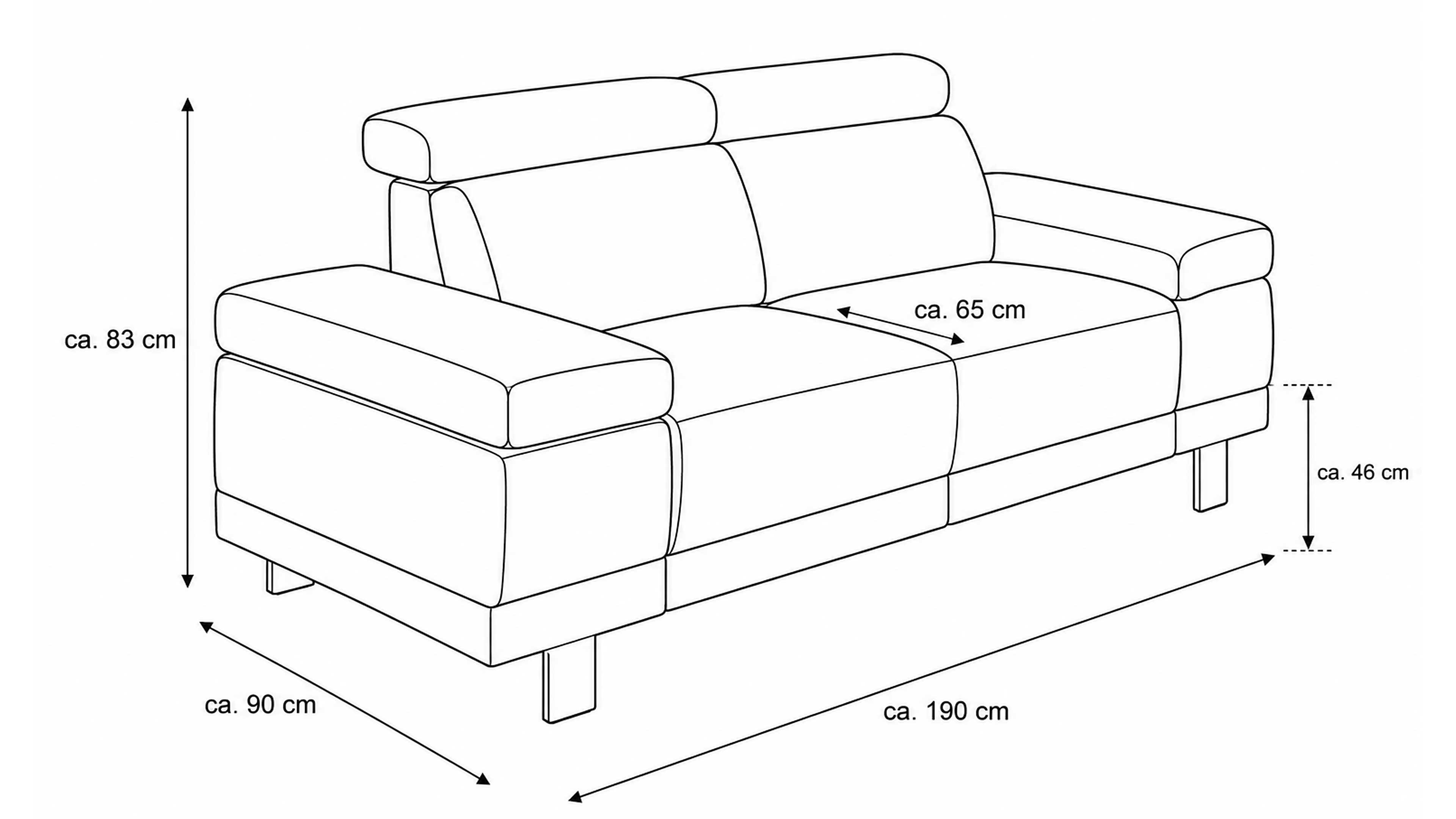 Stahlgraues Zweisitzer-Sofa mit glänzenden Metallfüßen
