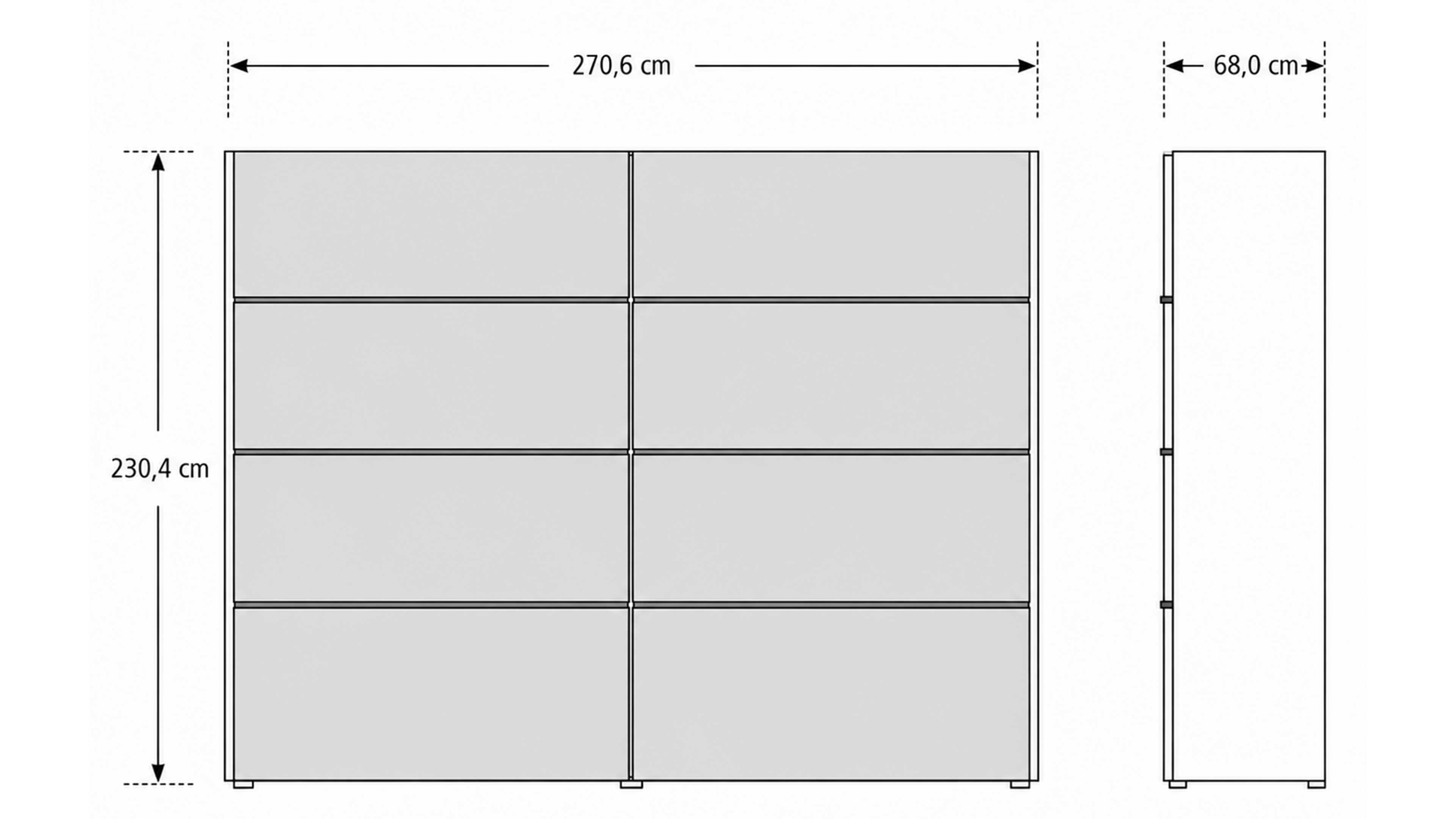 Schwebetürenschrank mit Balkeneiche-Echtholzfurnier