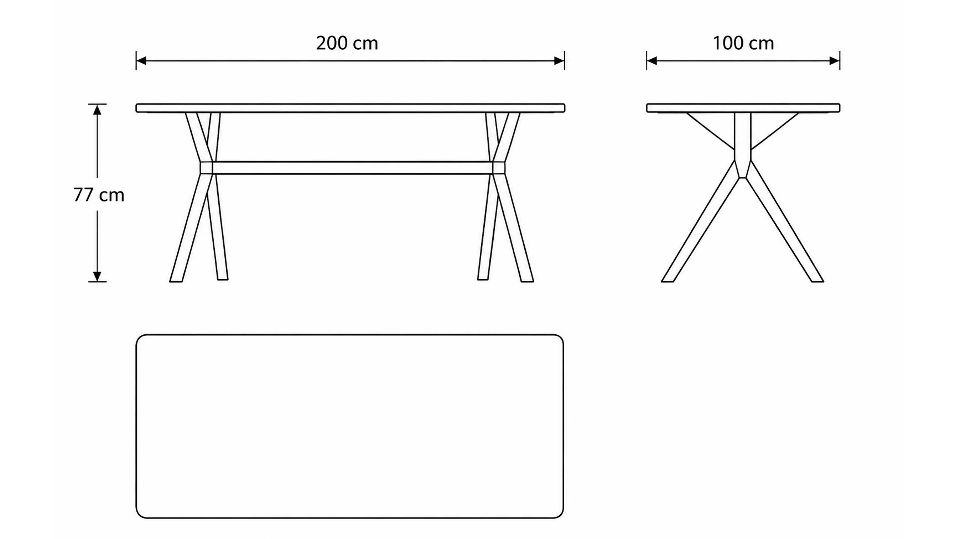 Esstisch mit Dekton Tischplatte und anthrazitfarbenem Metallgestell für langlebige Essplatzlösungen