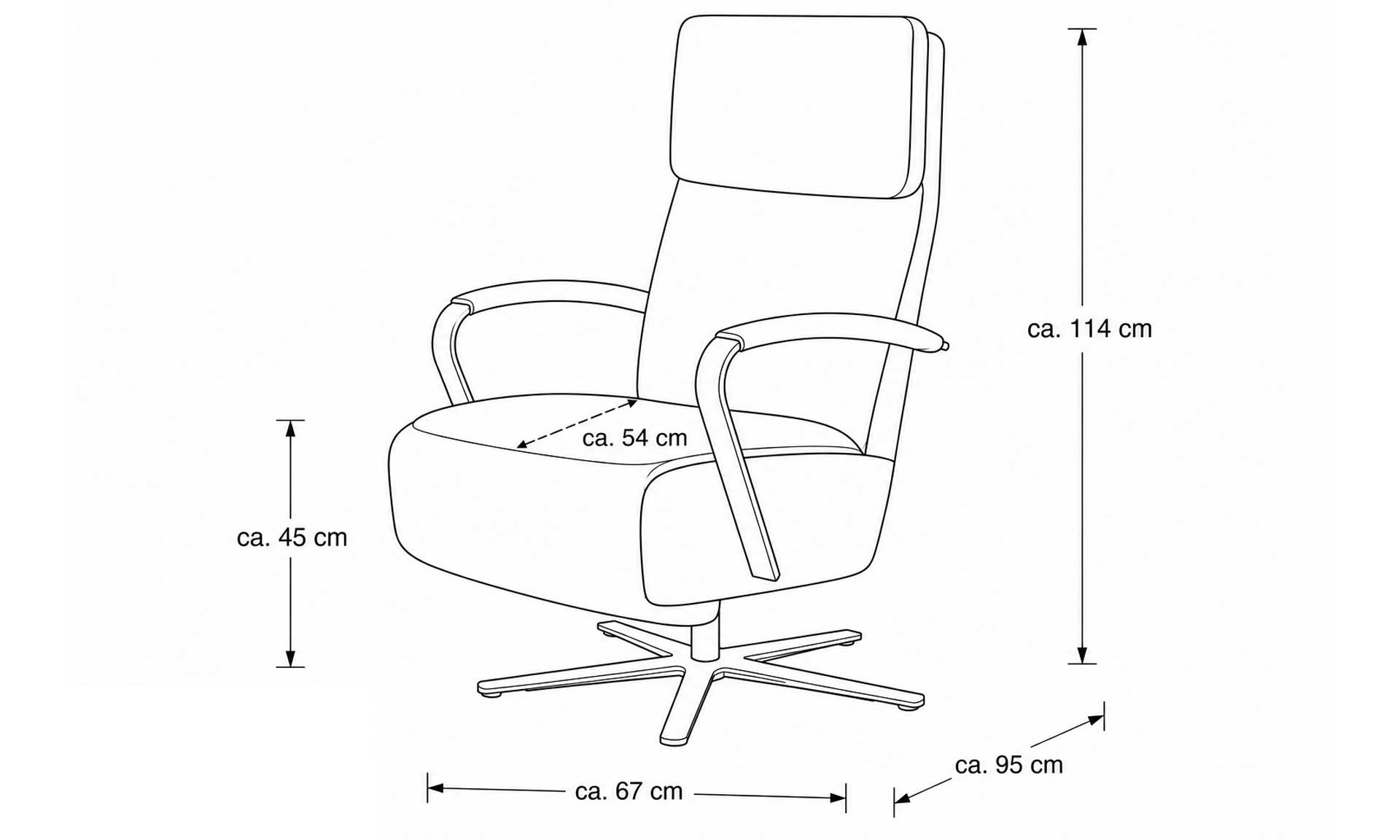 Relaxsessel mit dunkelgrauem Stoffbezug und Metall-Sternfuß