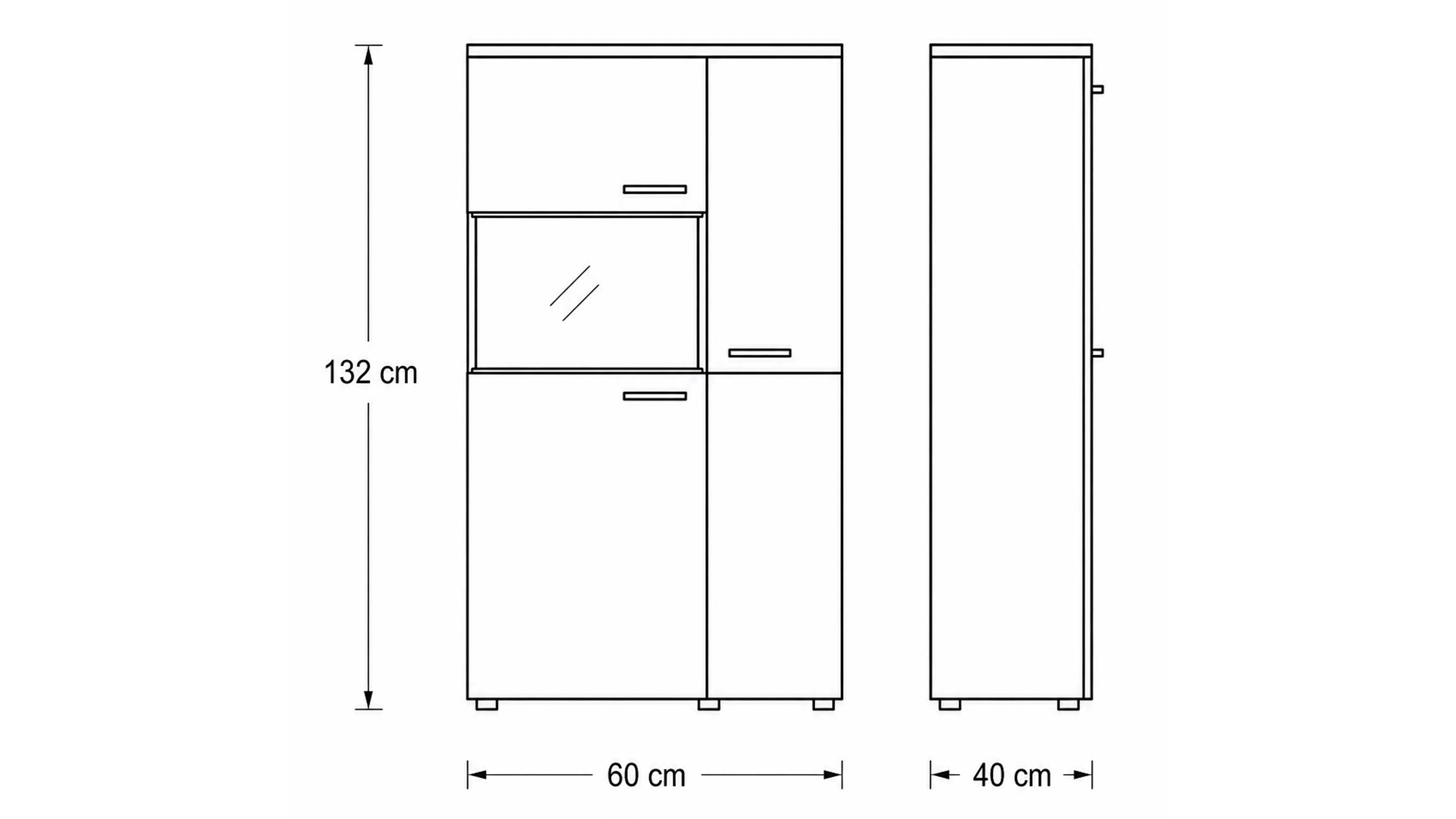 Wohnwand in Alteiche Dekor mit TV-Lowboard, Vitrine und Highboard für modernen Stauraum im Wohnzimmer