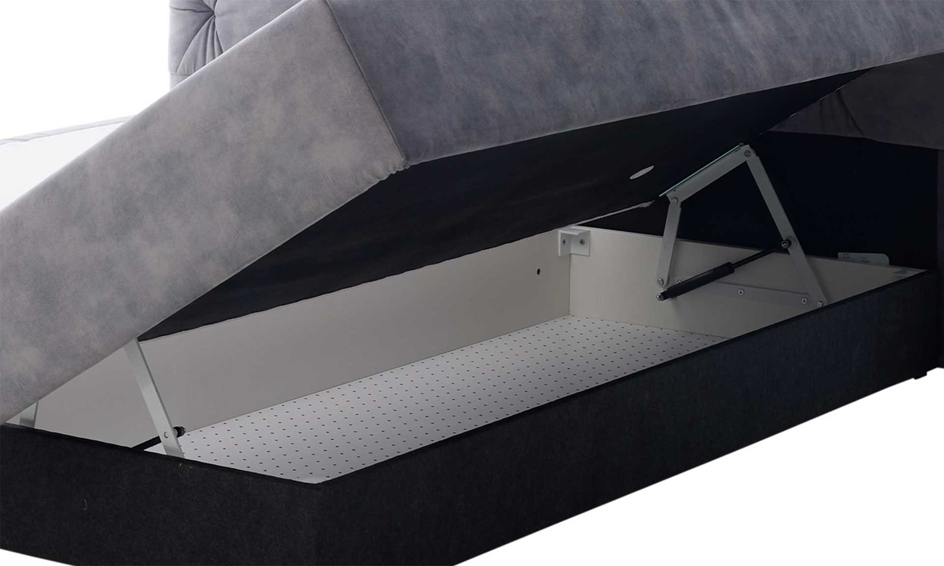 IL1420 Auri silver Boxspringbett Freisteller Detail Bettkasten