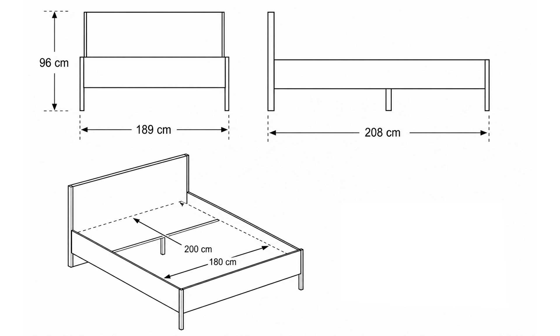 Komplettes Schlafzimmer in Beige-Grau mit heller Eiche