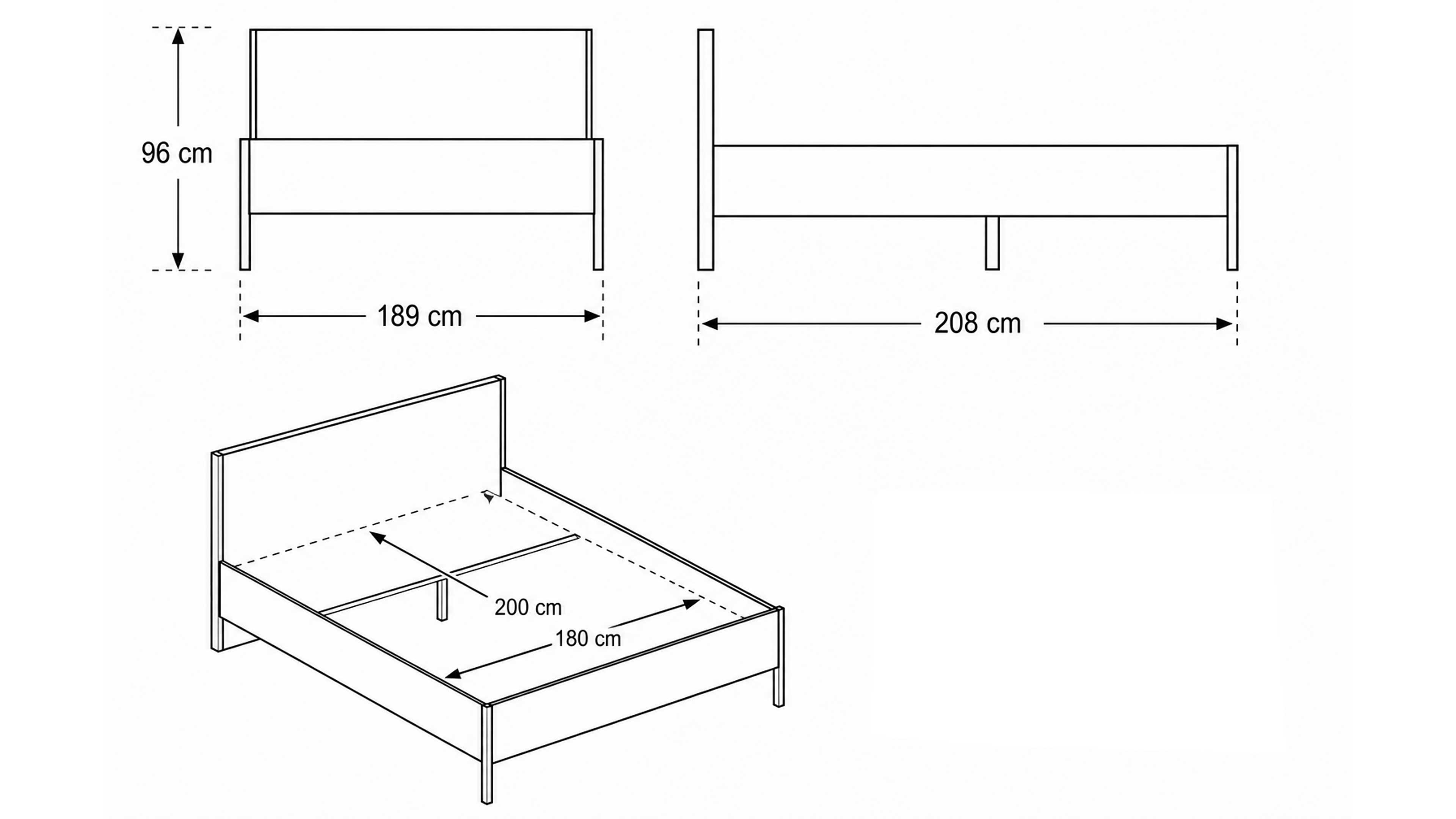 Komplett Schlafzimmer mit Echtholz-Elementen und Glasfronten