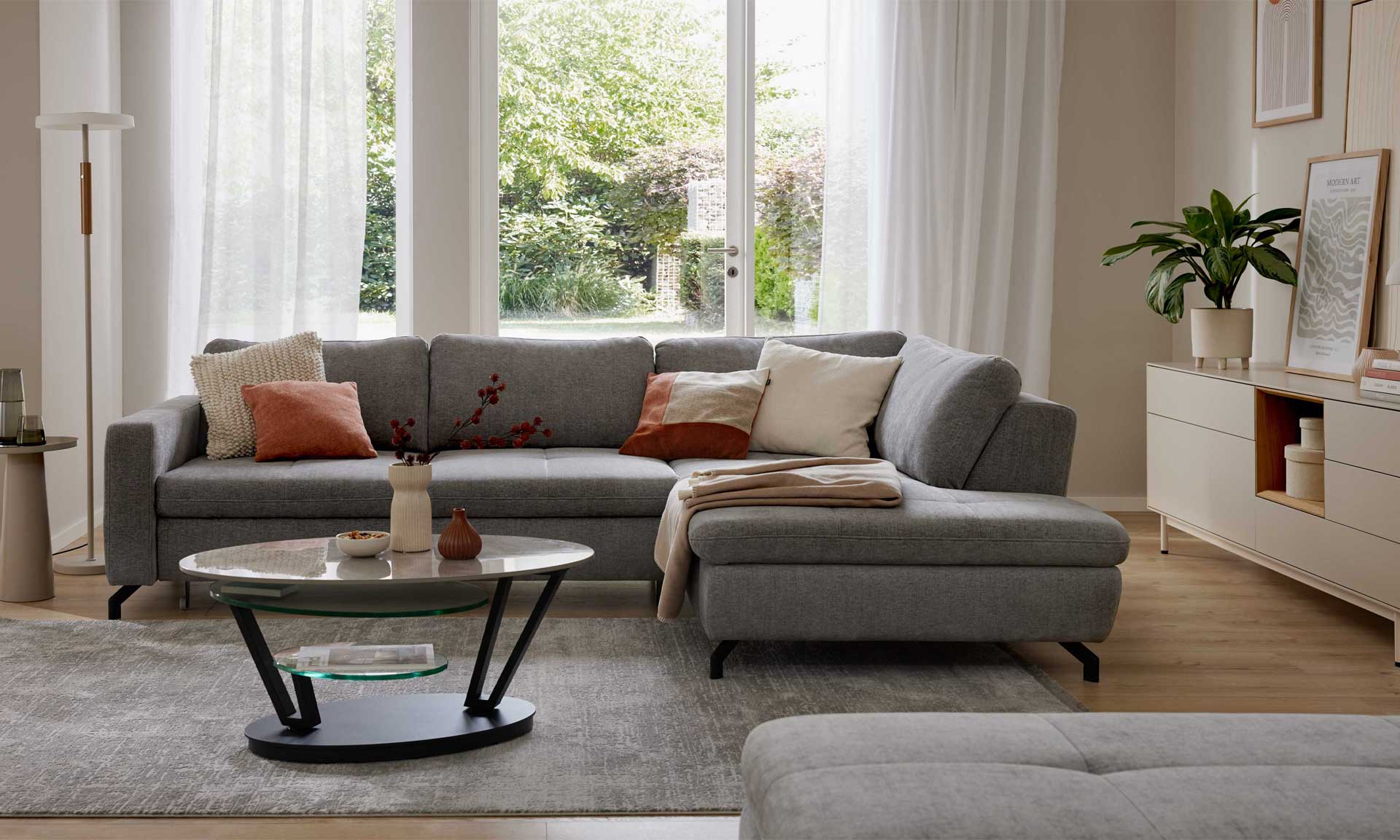 IL4451 Toni grey Ecksofa rechts frontale Ansicht