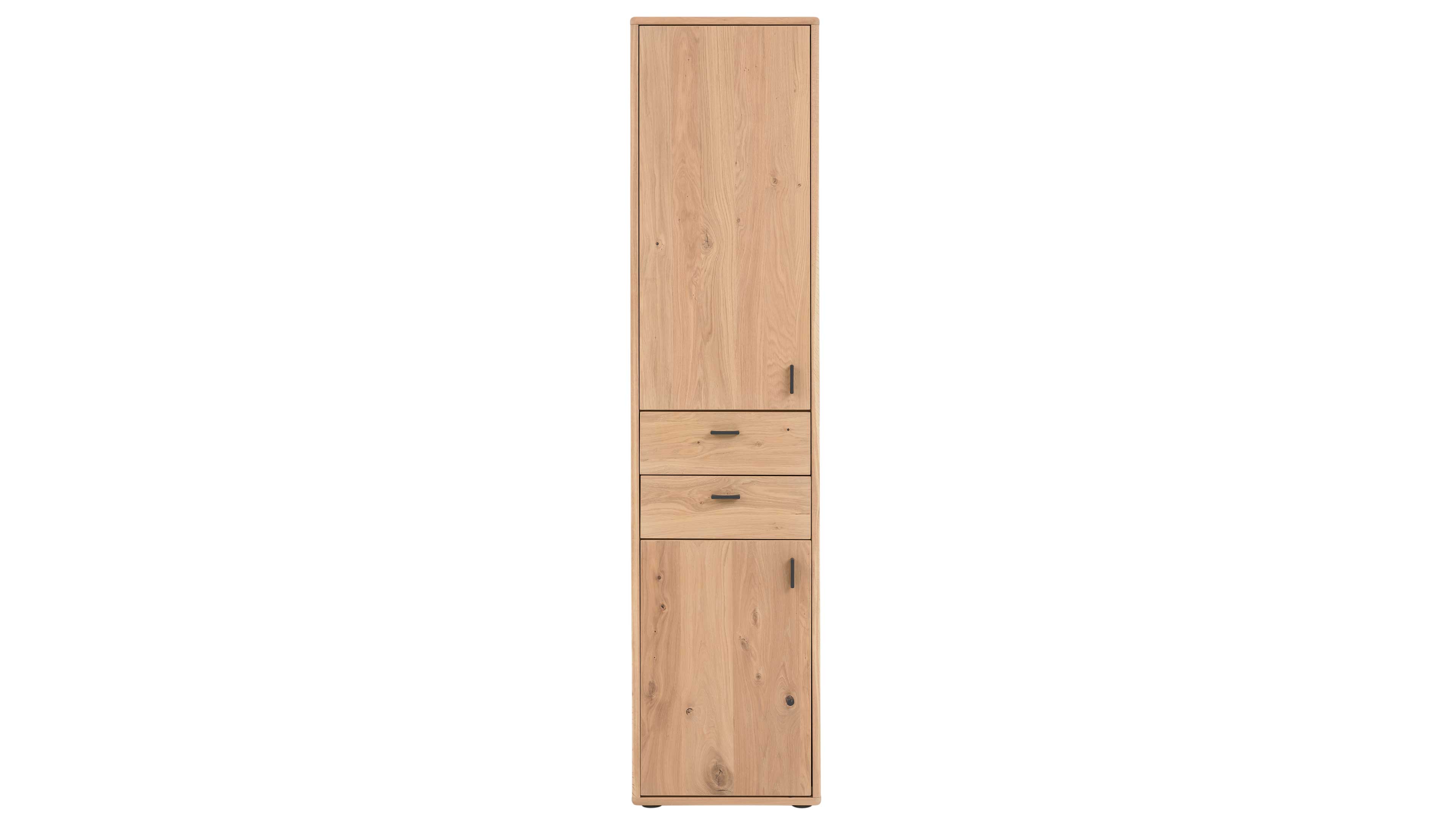 Stauraumschrank mit Eichefurnier, zwei Türen und zwei Schubladen