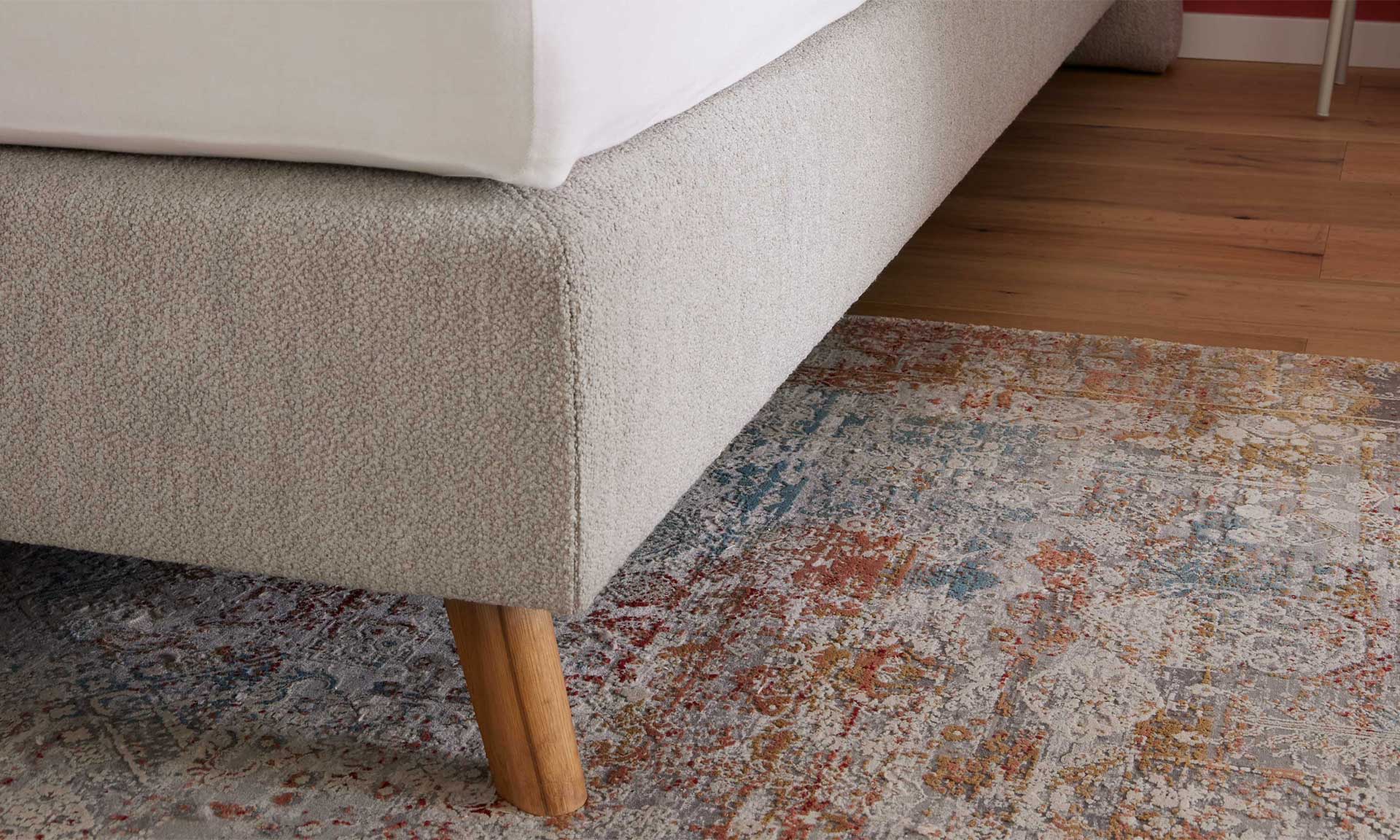 Boxspringbett in Natur, Matratze mit integriertem Topper