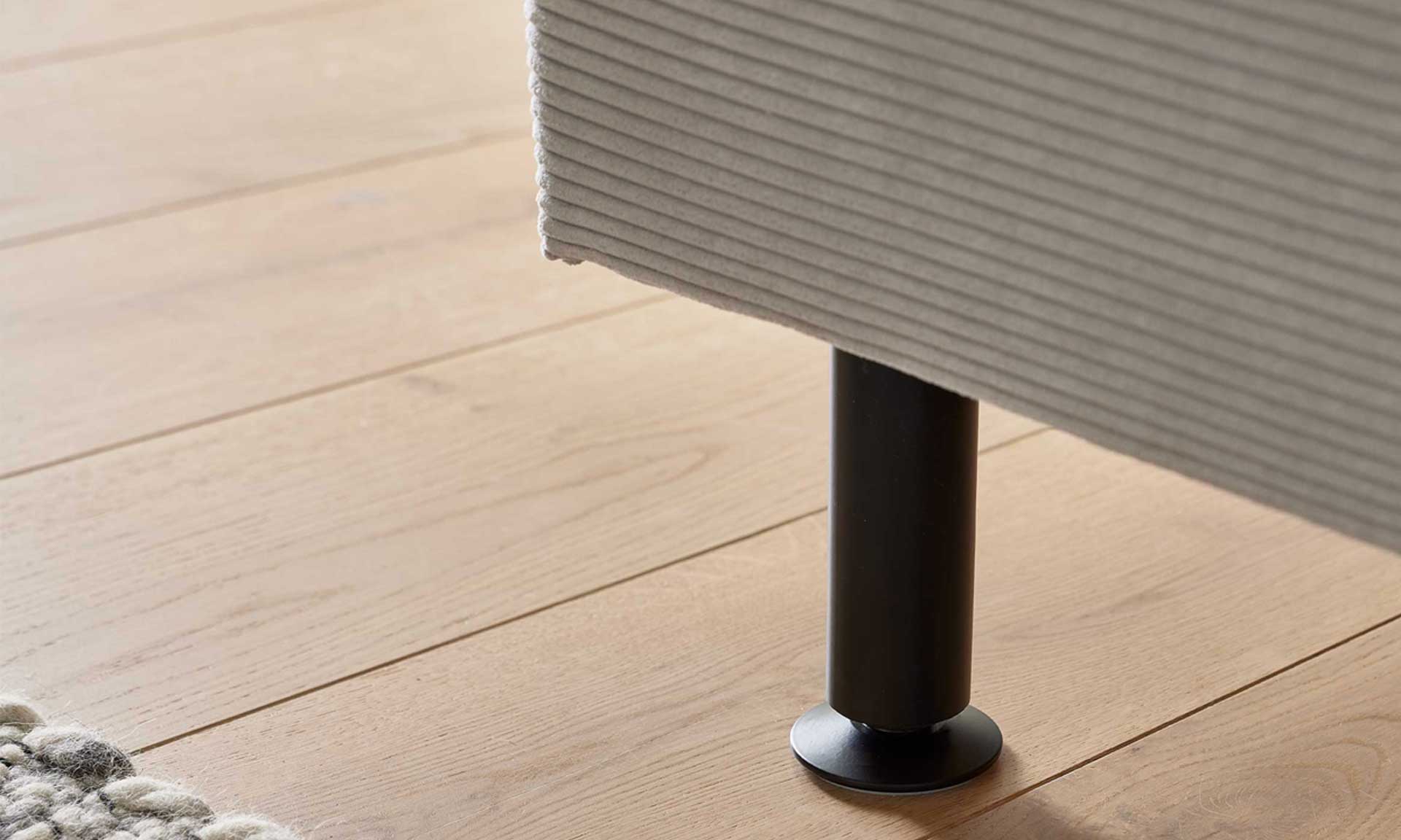 IL1418 Boxspringbett Feincord silver Detail Fuß