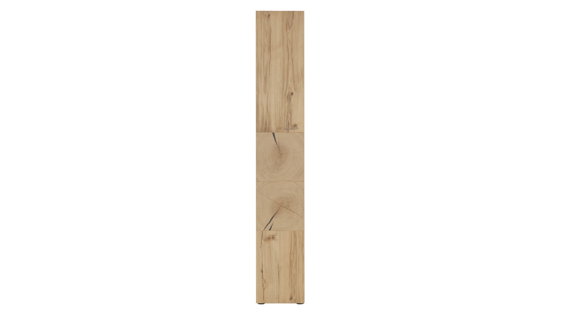 Einzelschrank Die hausmarke | il aus Holz in Holzfarben Interliving Wohnzimmer Serie 2102 – Stauraumschrank helles Asteiche-Furnier – eine Tür, Höhe ca. 213 cm