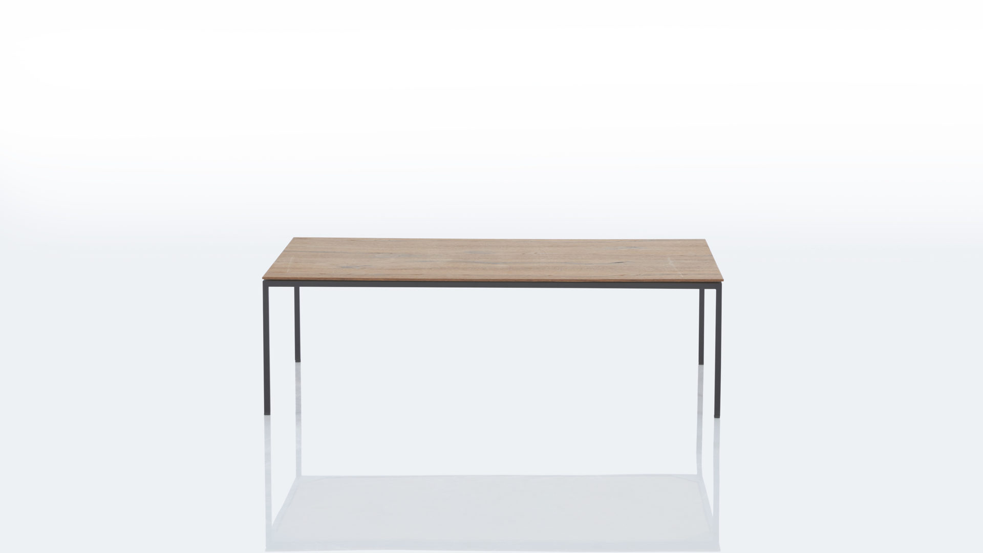 Couchtisch Venjakob | il aus Holz in Holzfarben Interliving Couchtisch Serie 6202 - Sofatisch Anziano Eiche & mattschwarzes Metall – ca. 115 x 35 x 70 cm