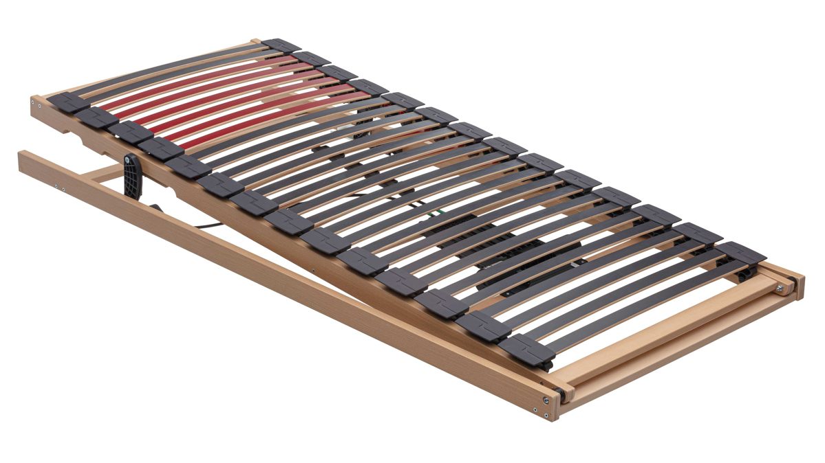 Lattenrost Interliving aus Holz in Holzfarben Interliving Lattenrahmen Medikontur 1952 - V6292 Reflux motorisch mit Handschalter – Liegefläche ca. 90 x 200 cm