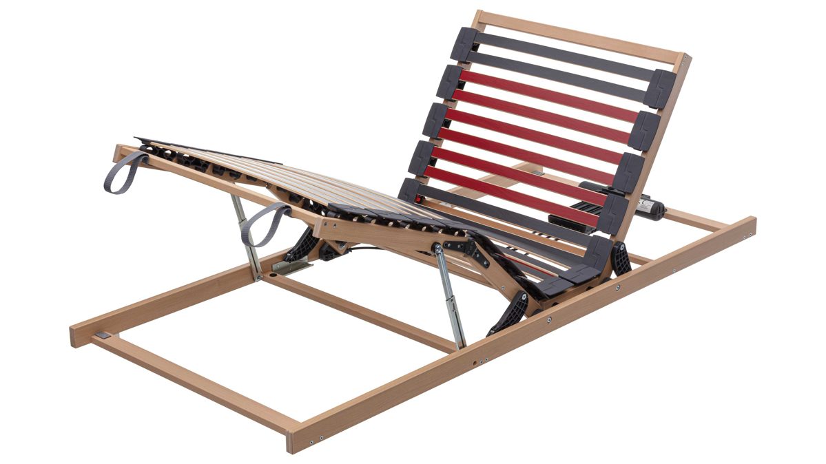 Lattenrost Interliving aus Holz in Holzfarben Interliving Lattenrost Serie1952 - V6290 mit Bettkastenzugang zweifach motorisch mit Handschalter – Liegefläche ca. 80 x 200 cm