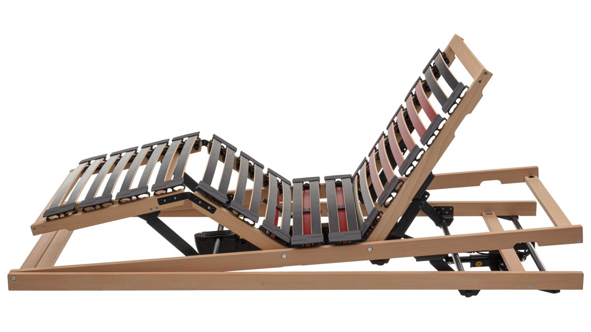 Lattenrost Interliving aus Holz in Holzfarben Interliving Lattenrost Serie 1952 - V6295 Reflux dreifach motorisch mit Funk – Liegefläche ca. 100 x 200 cm