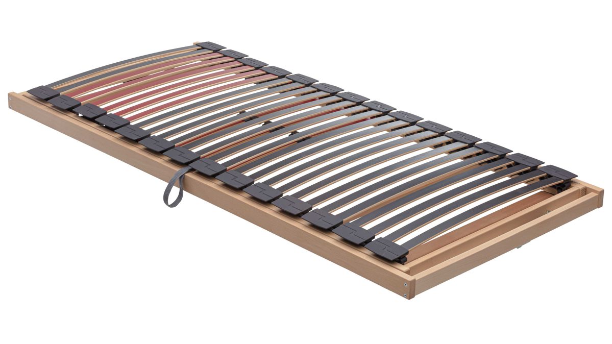 Lattenrost Interliving aus Holz in Holzfarben Interliving Lattenrost Serie 1952 mit Hebehilfe für linke Bettseiten links mit Hebehilfe – Liegefläche ca. 90 x 190 cm